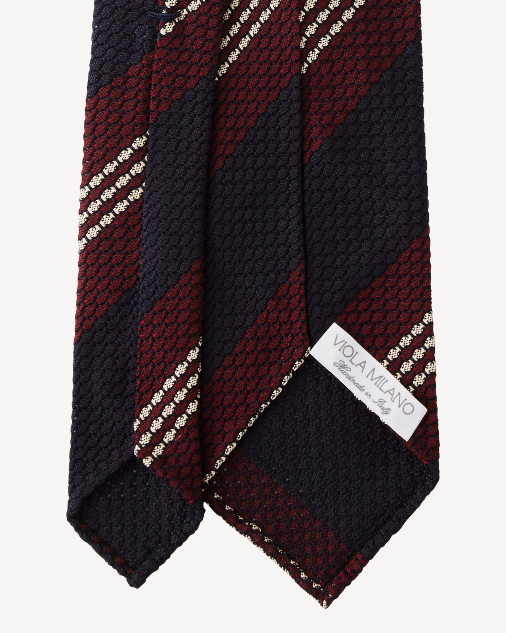 Tie in navy and white striped