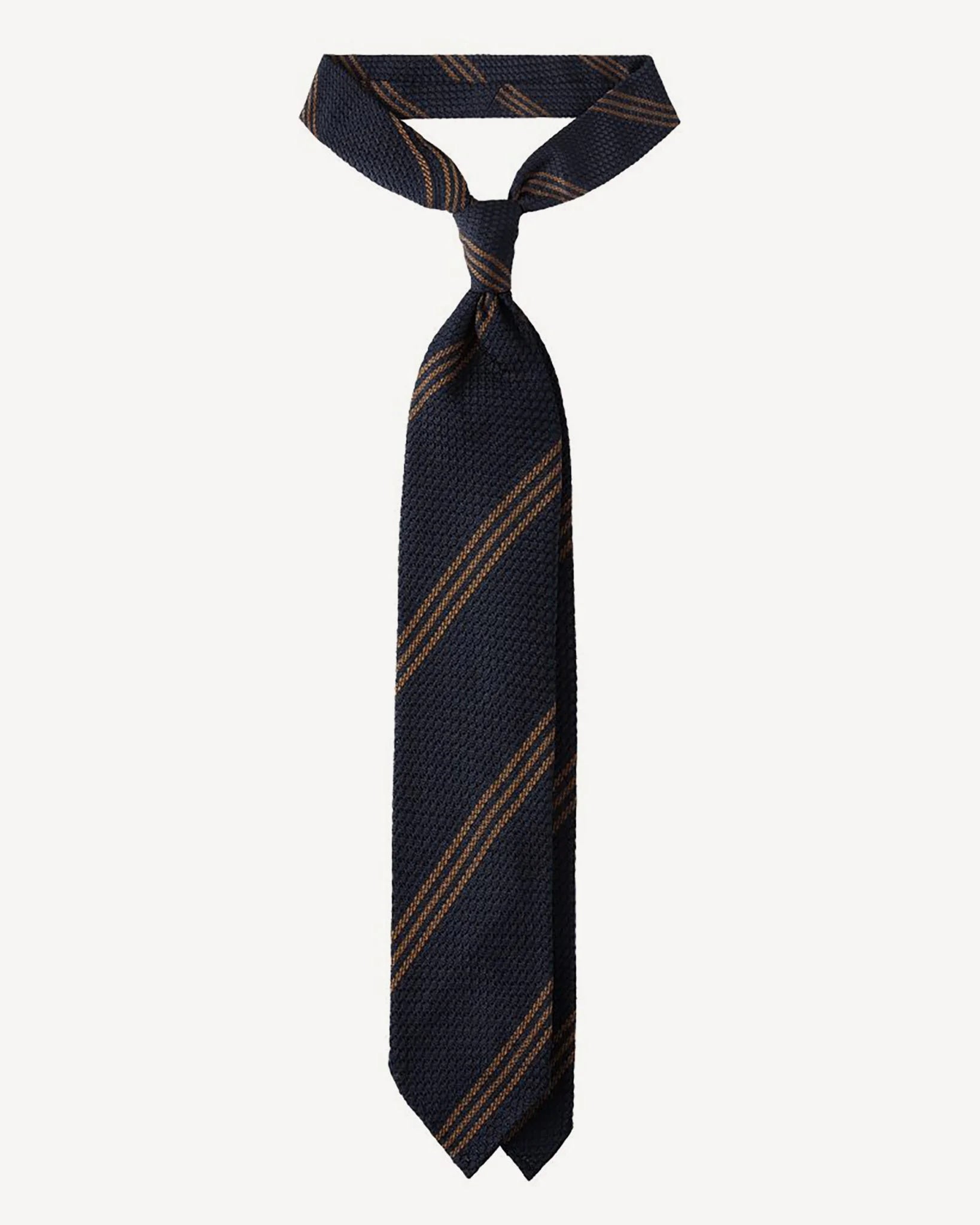 Tie in navy and white striped