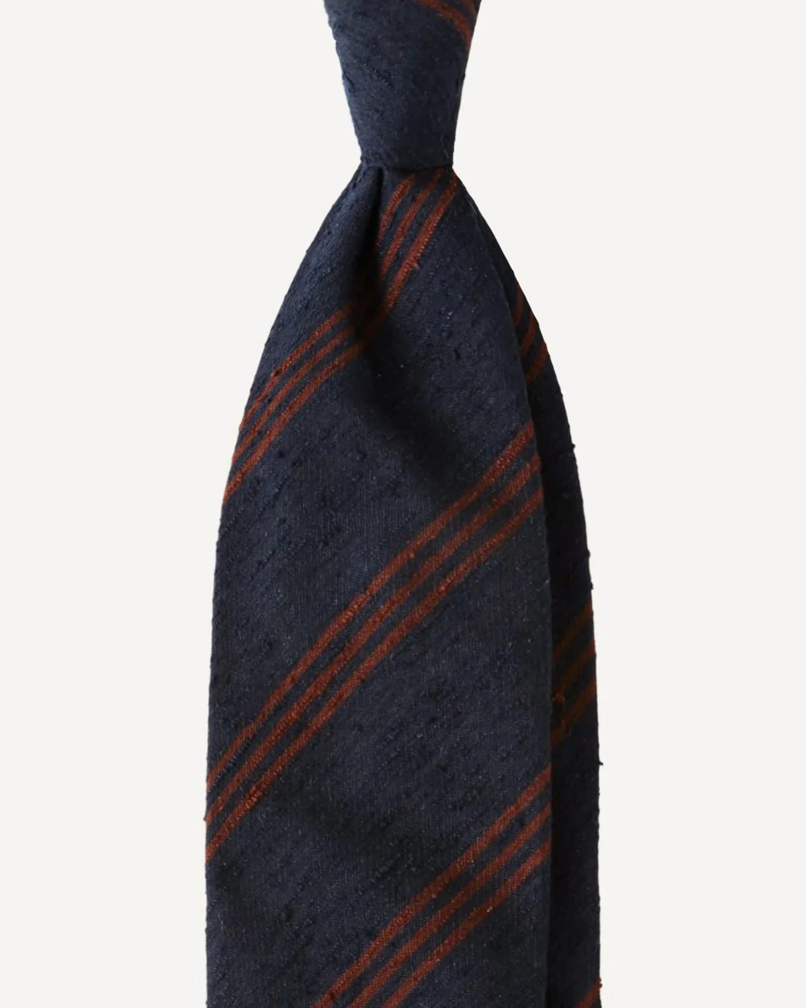 Tie in brown-white-navy striped