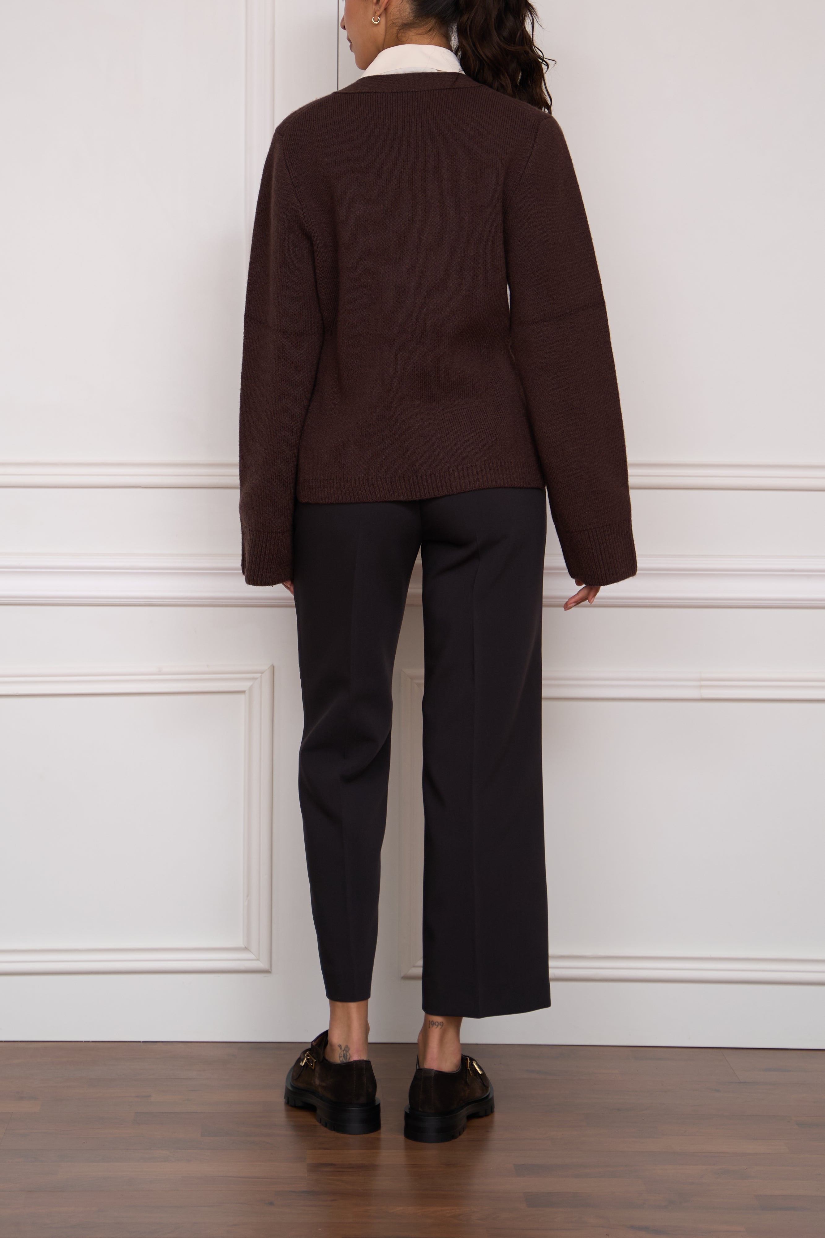 Cashmere Strickjacke in braun
