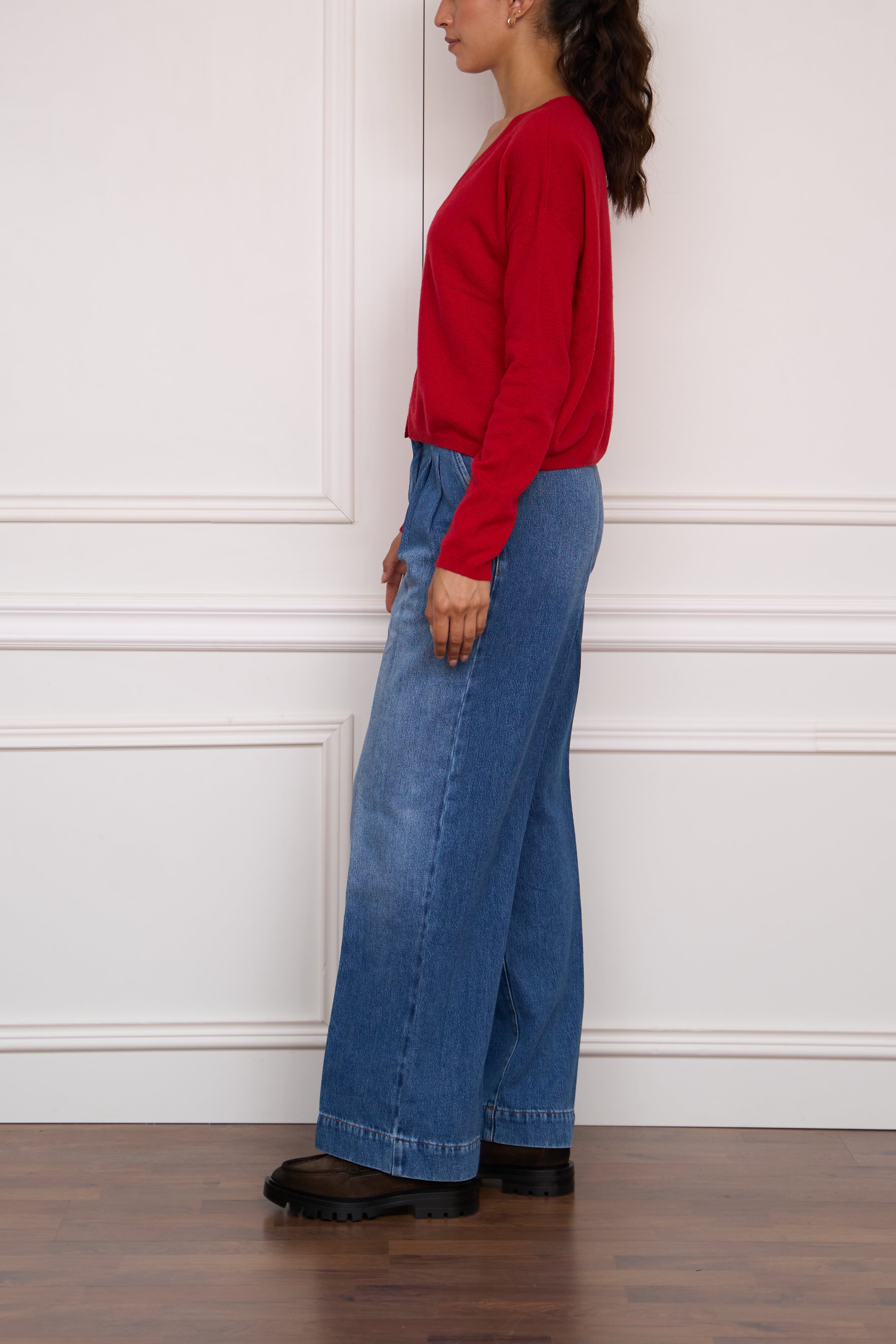 Cashmere-Strickjacke 'Abby' in rot