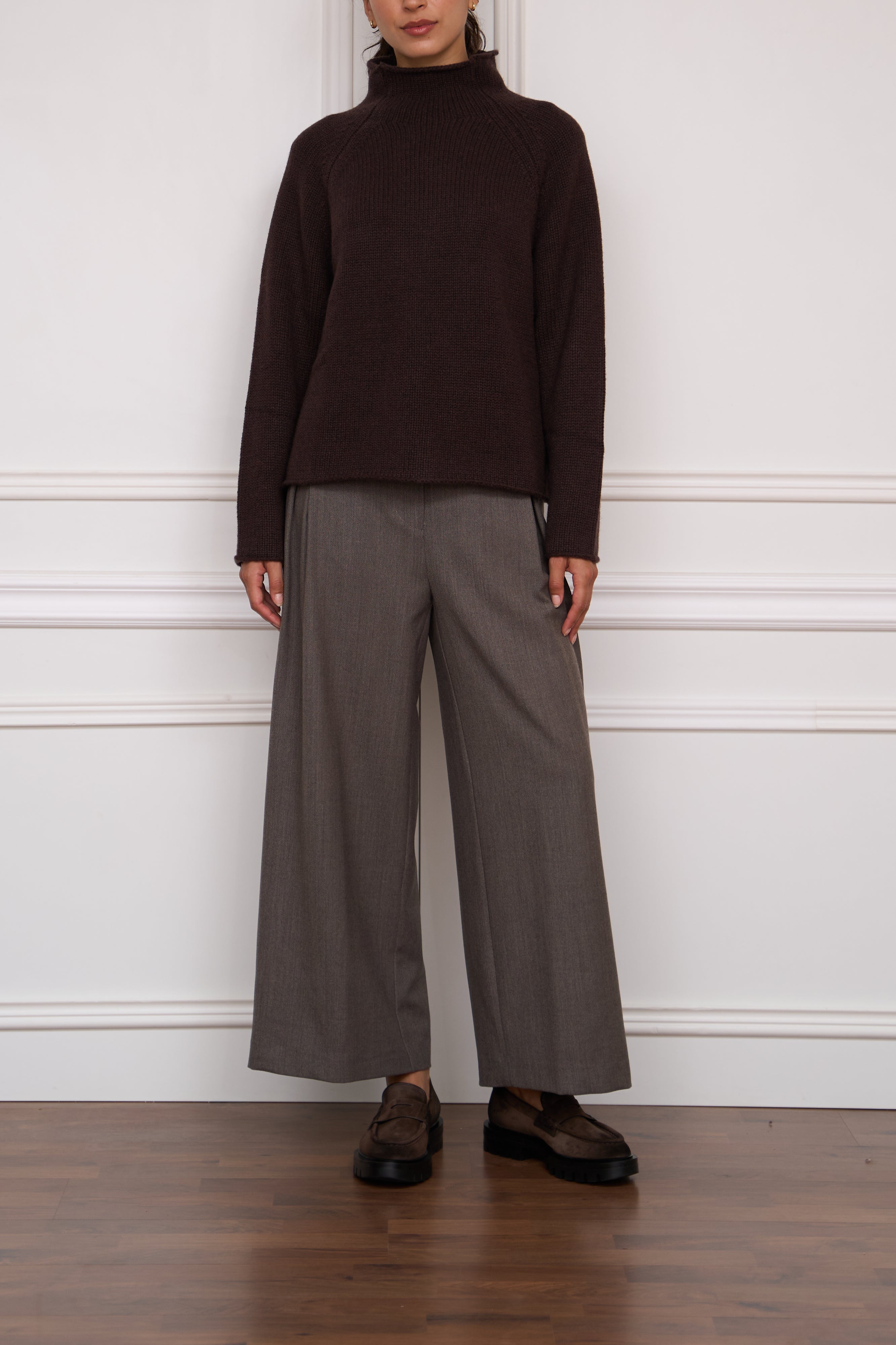 Rollkragenpullover in braun