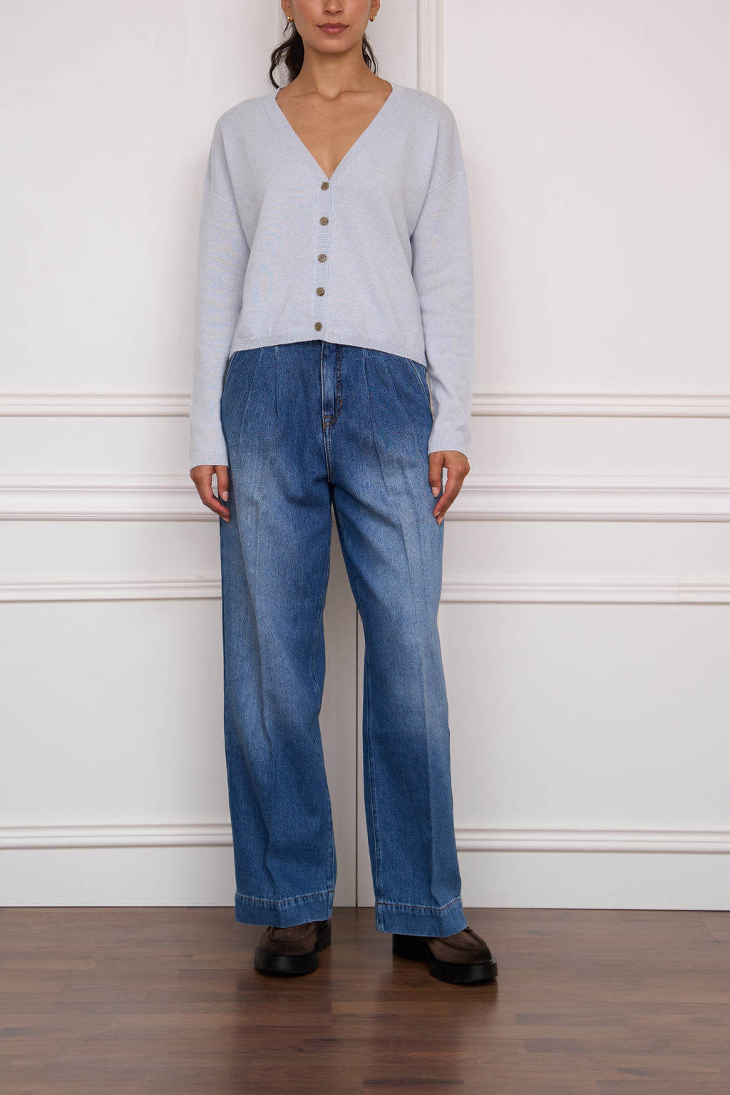 Cashmere cardigan 'Abby' in light blue