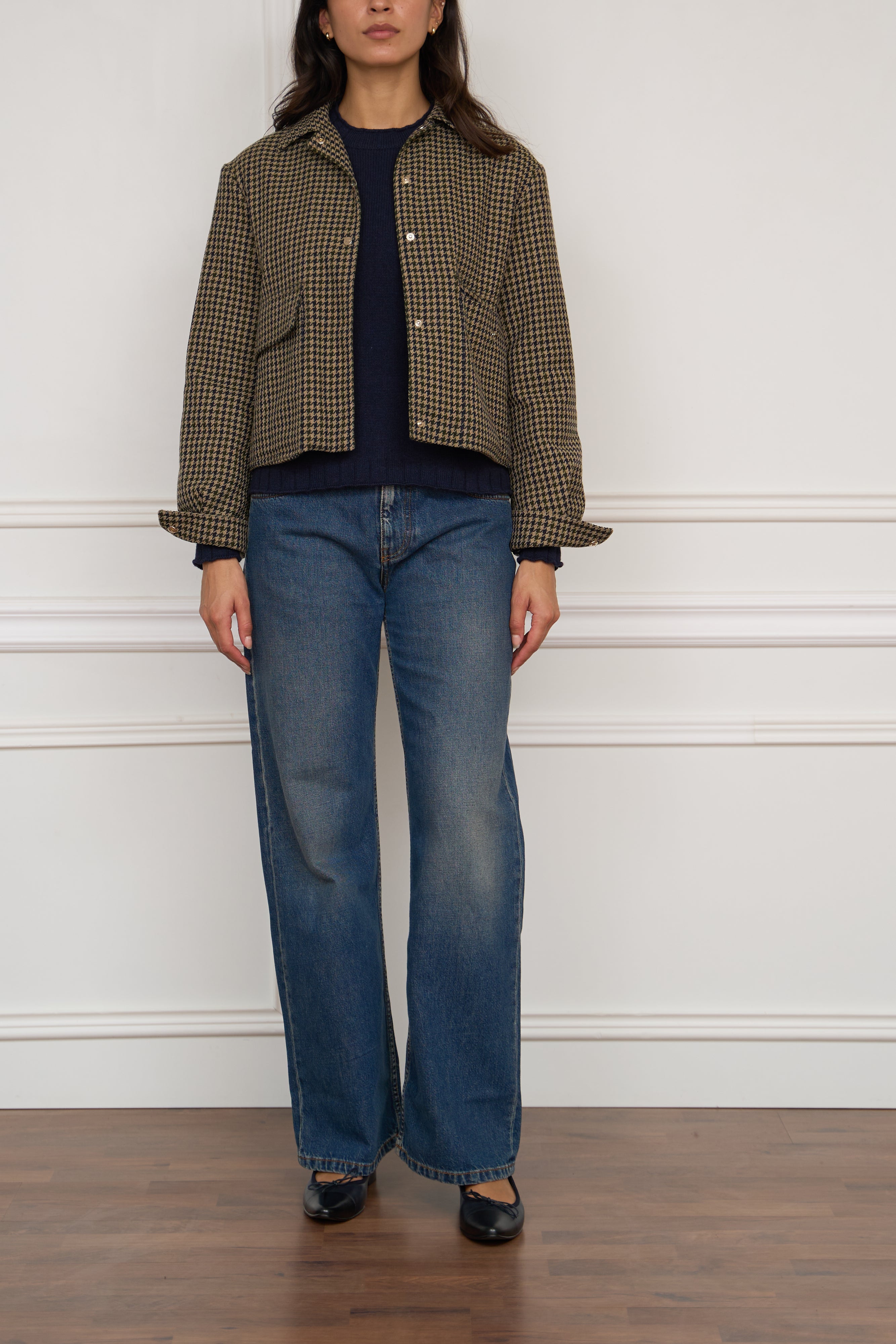 Jacke mit Hahnentrittmuster