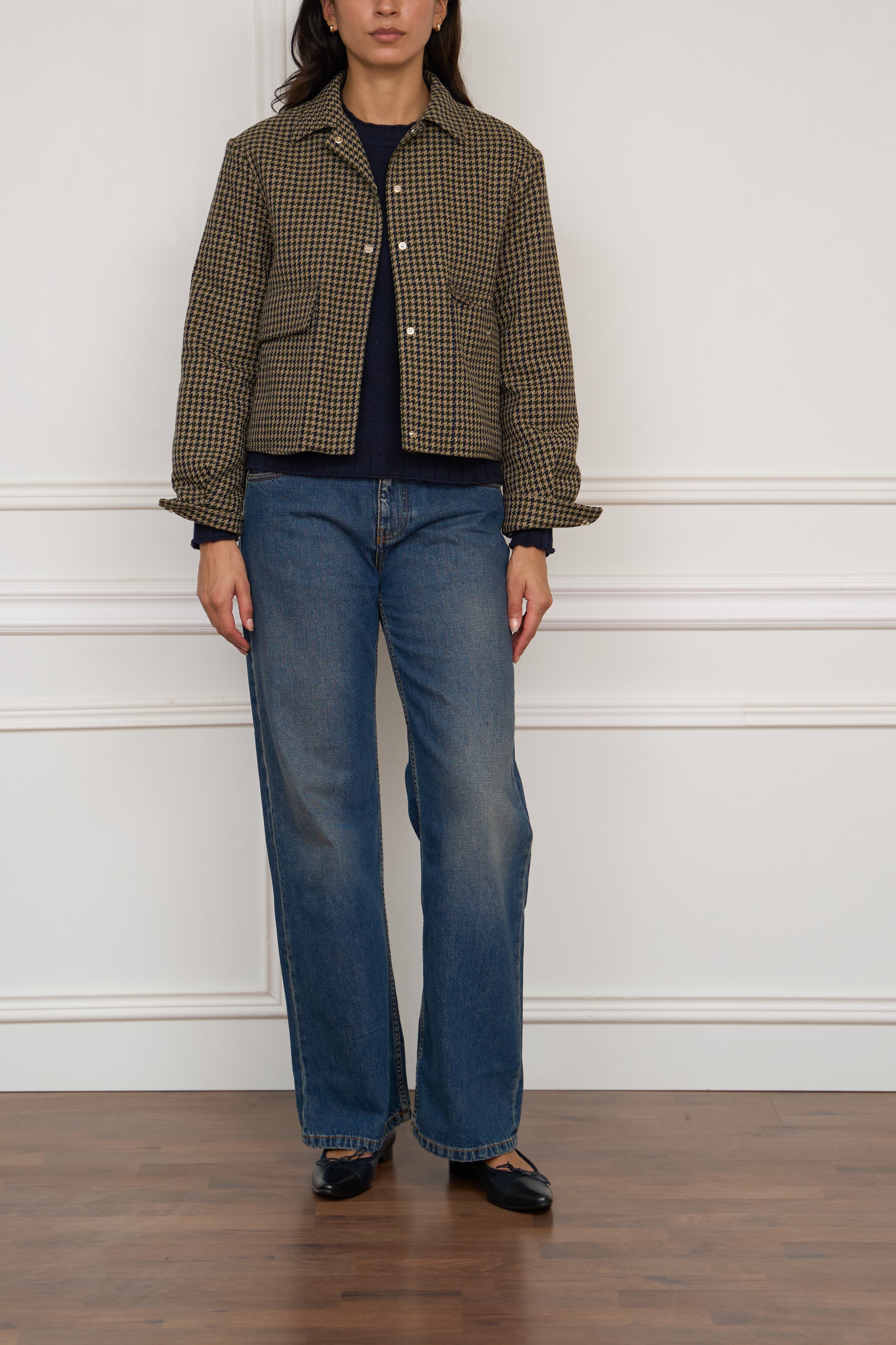 Jacke mit Hahnentrittmuster