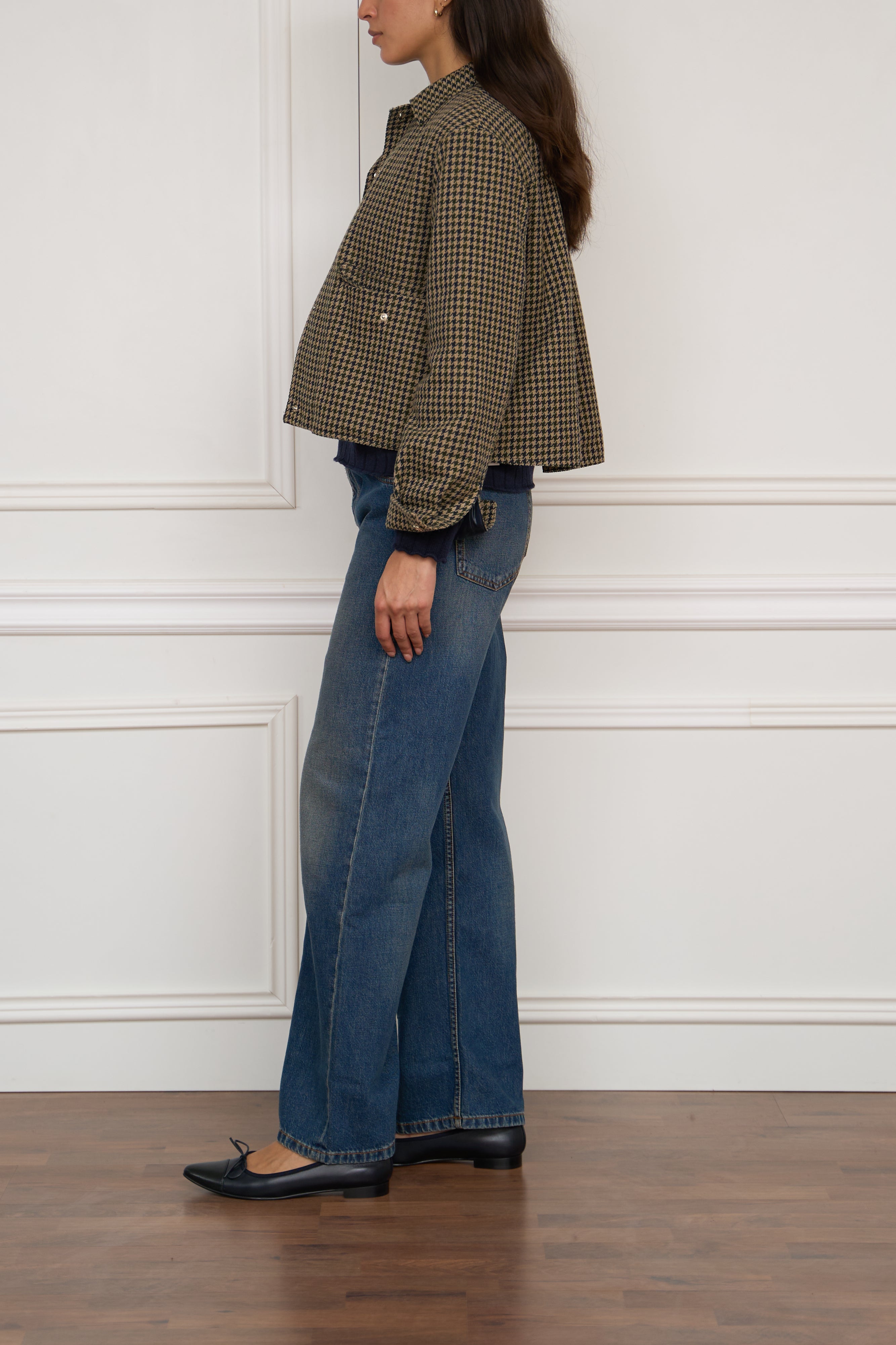 Jacke mit Hahnentrittmuster