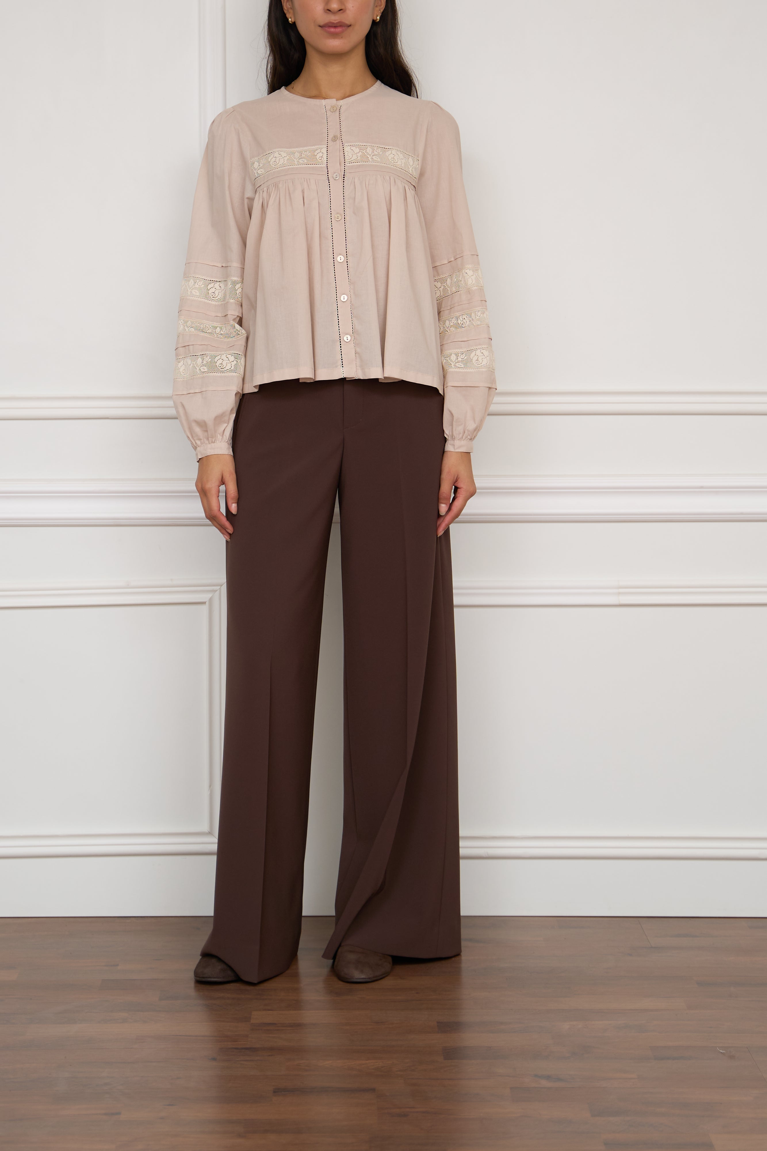 Bluse in beige