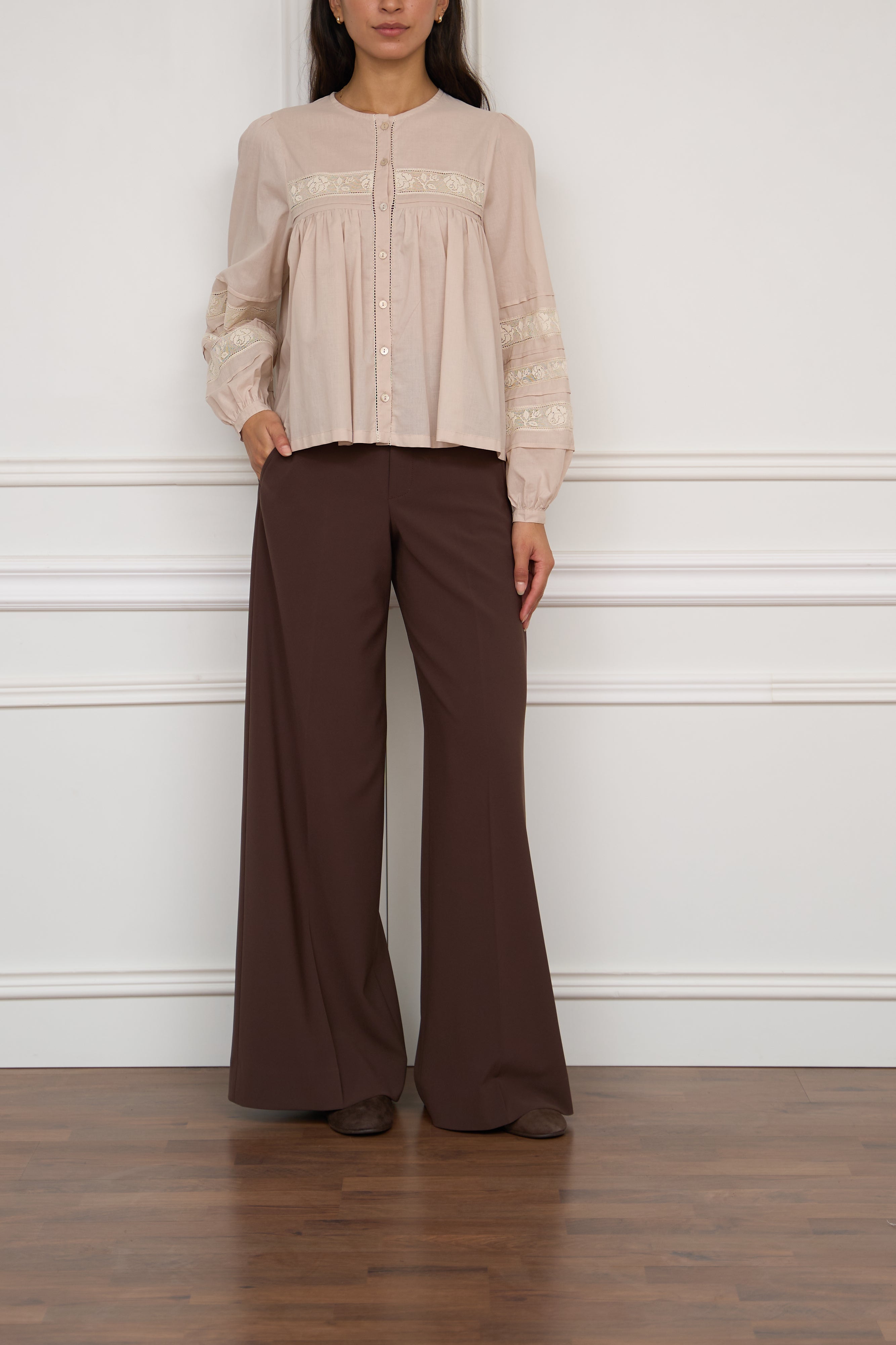Bluse in beige