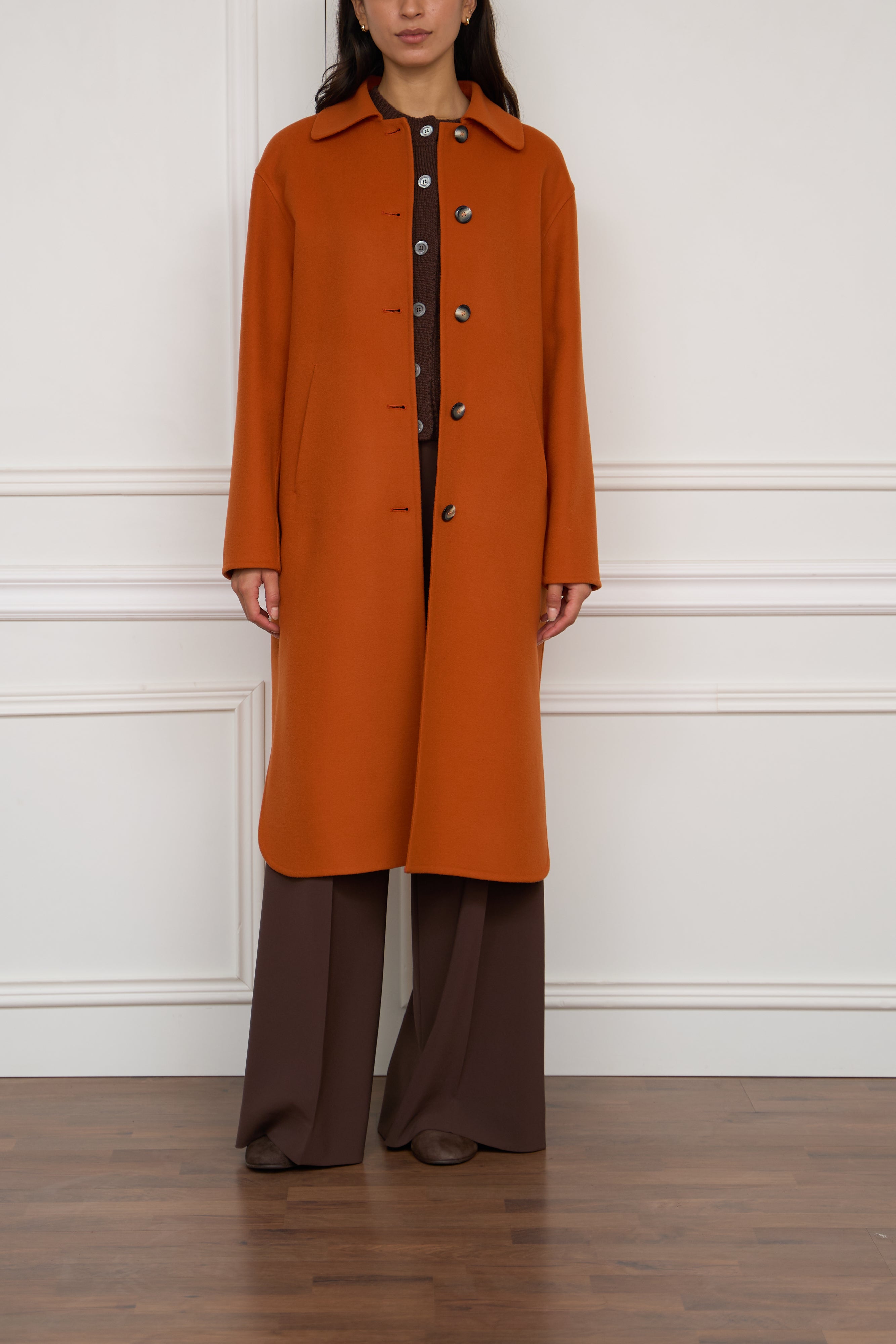 Wollmantel in orange