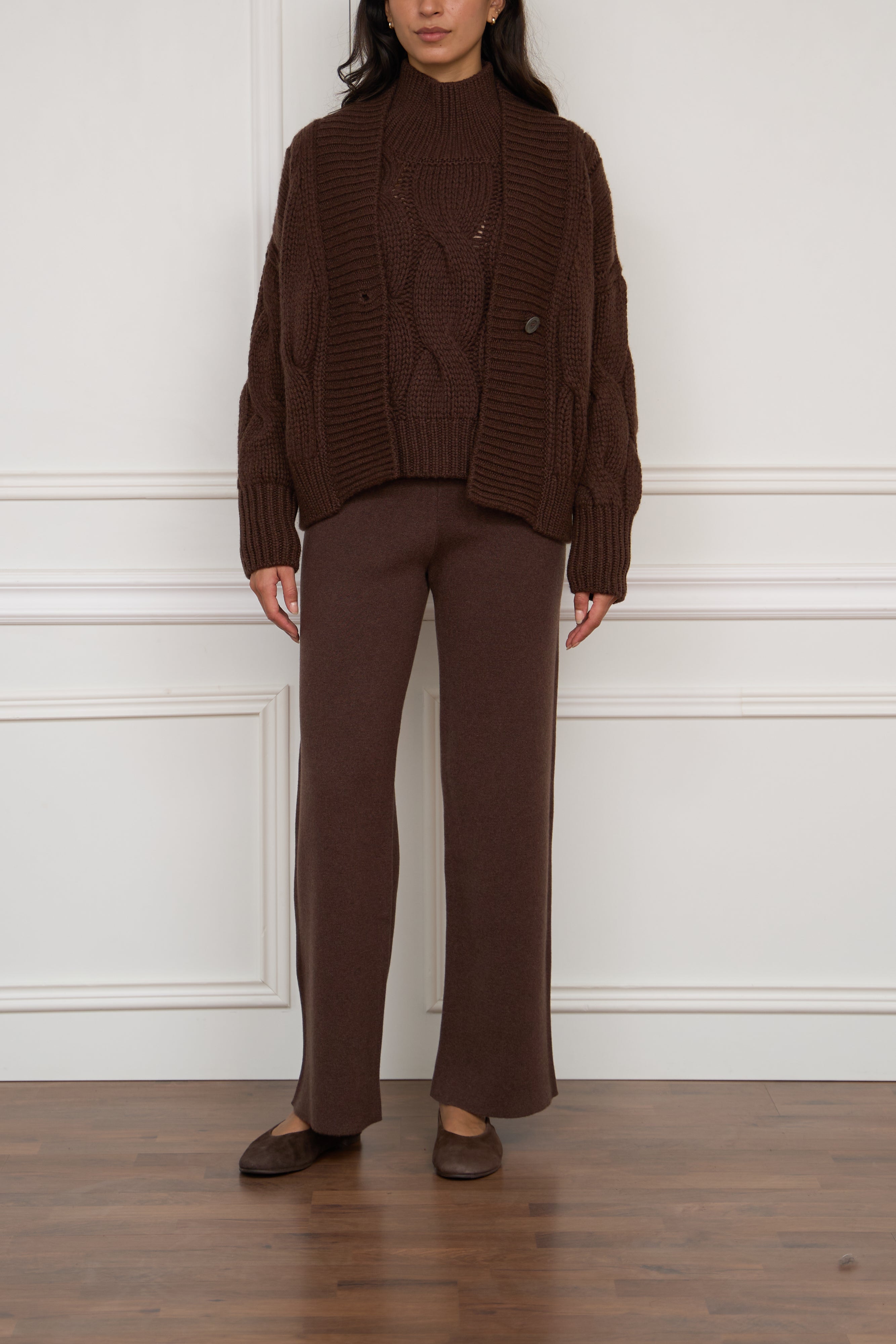 Kaschmir Strickjacke in braun