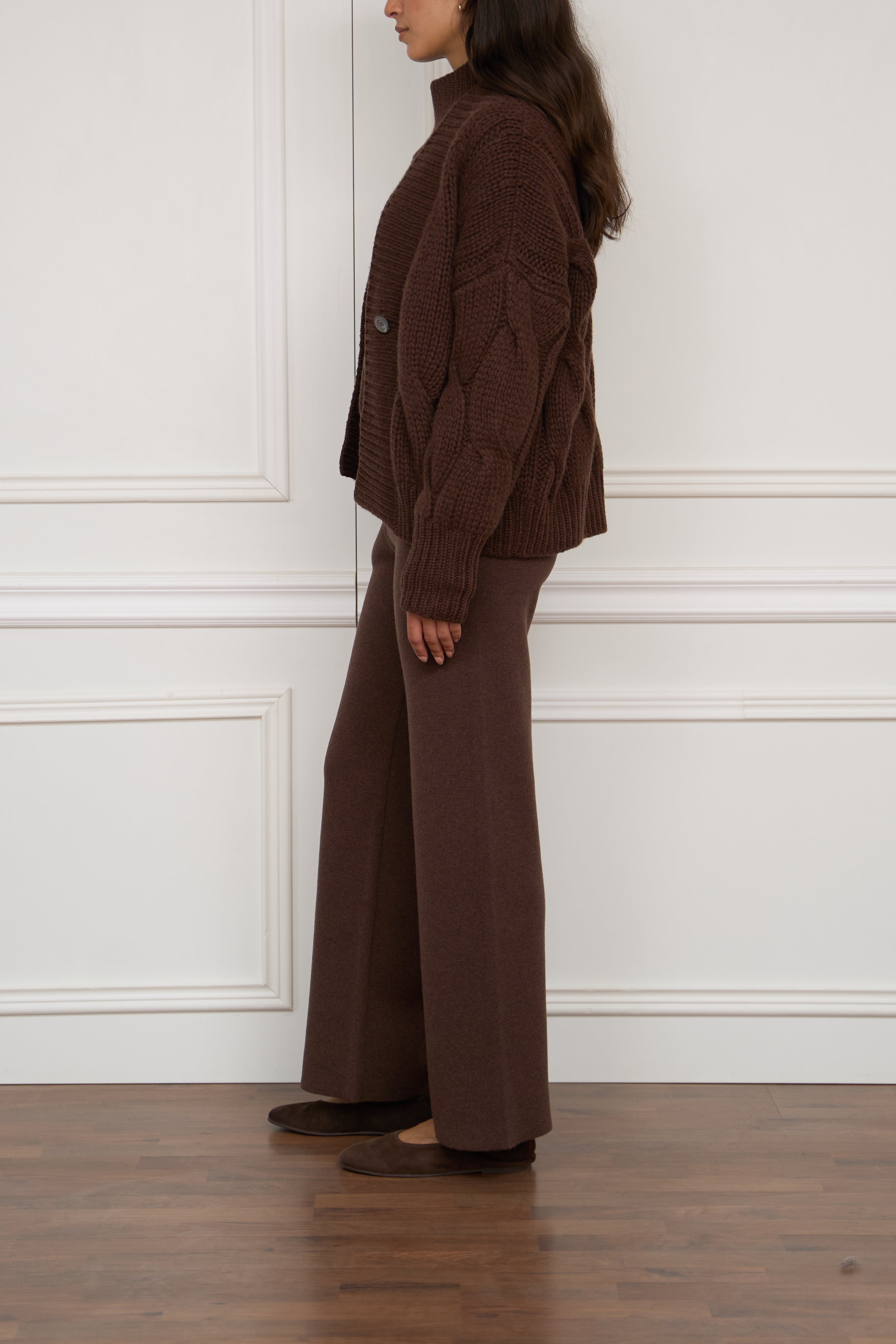 Kaschmir Strickjacke in braun