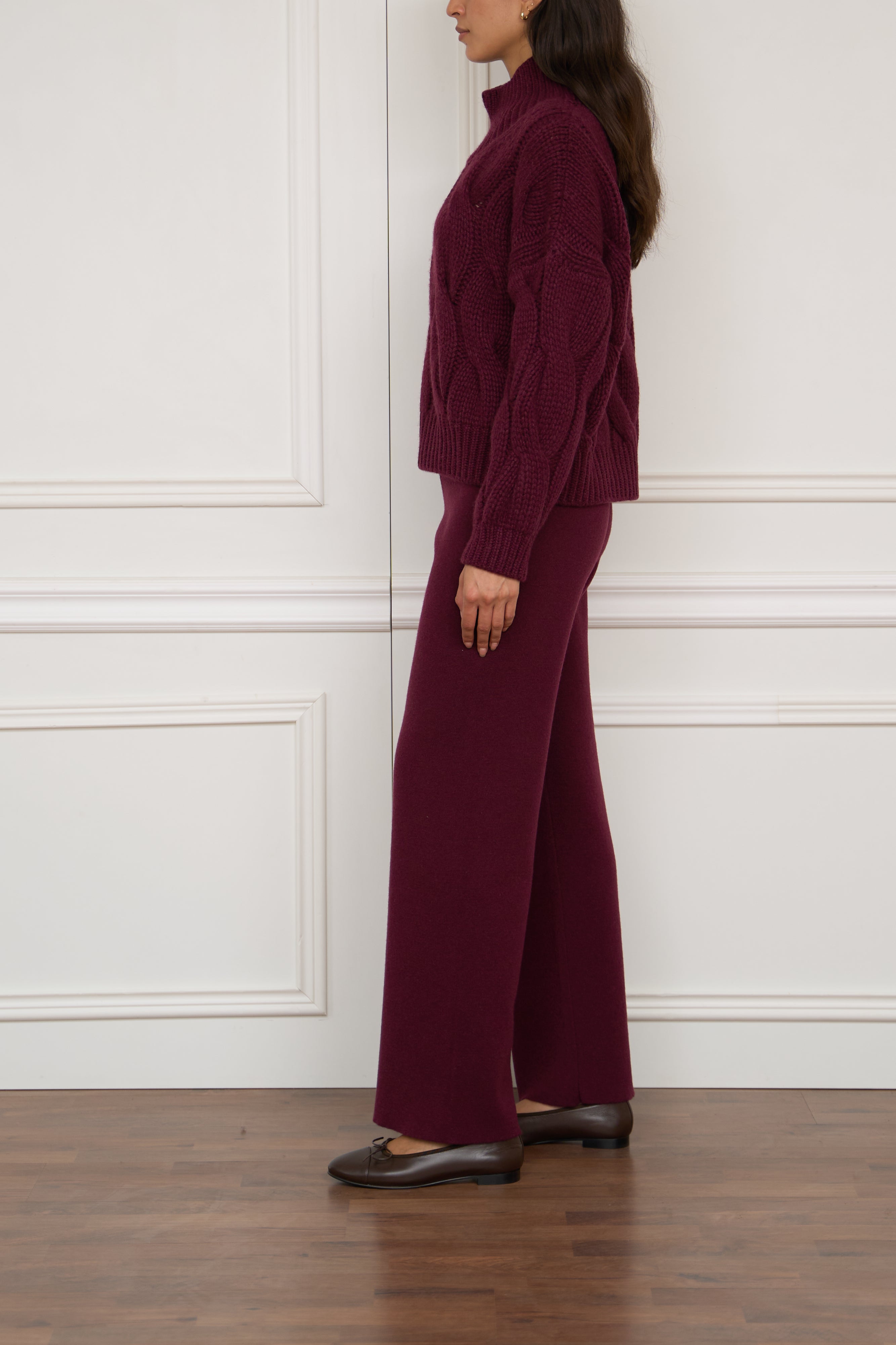 Kaschmir Hose in bordeaux