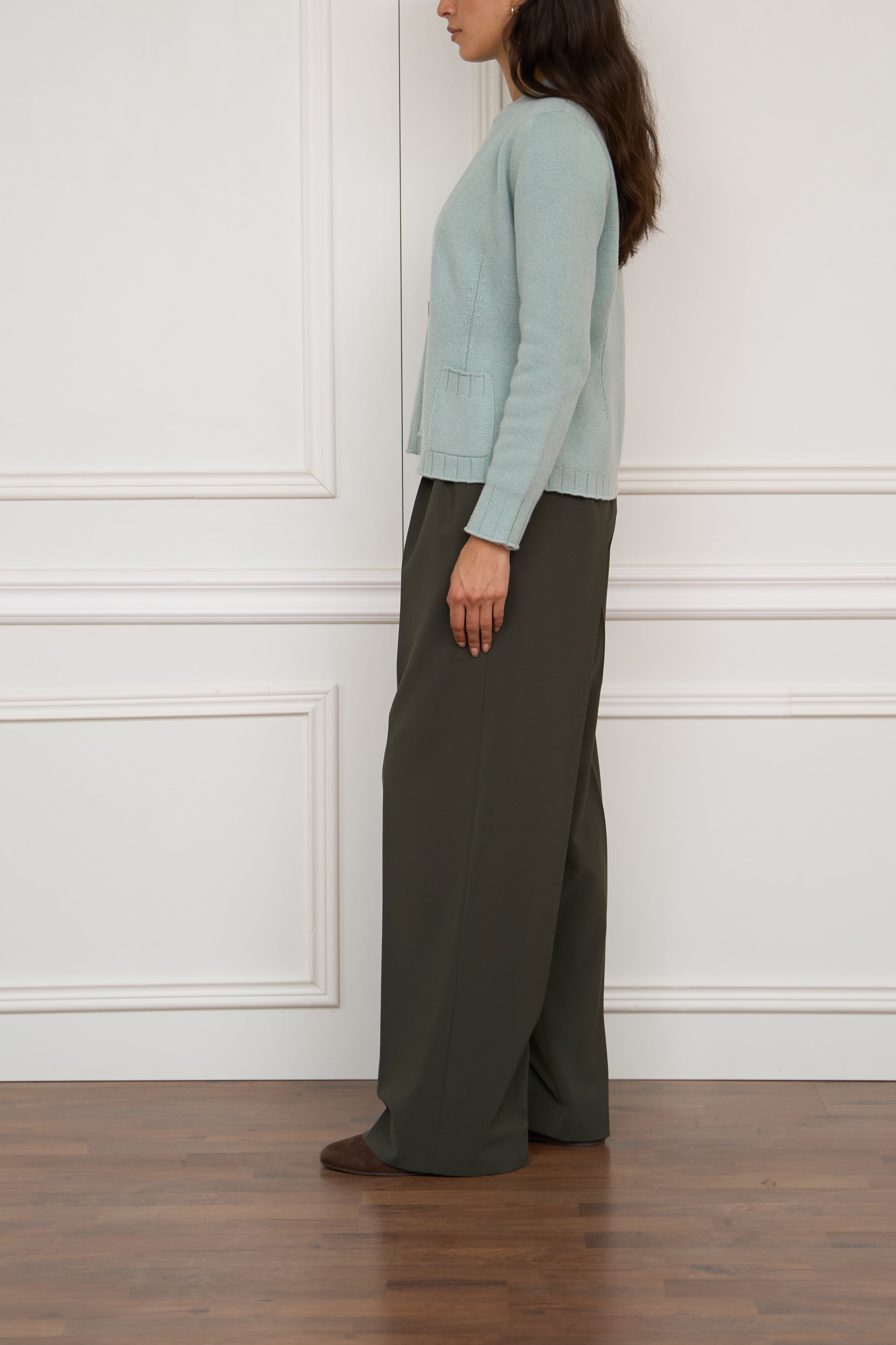 Kaschmir-Strickjacke in hellblau