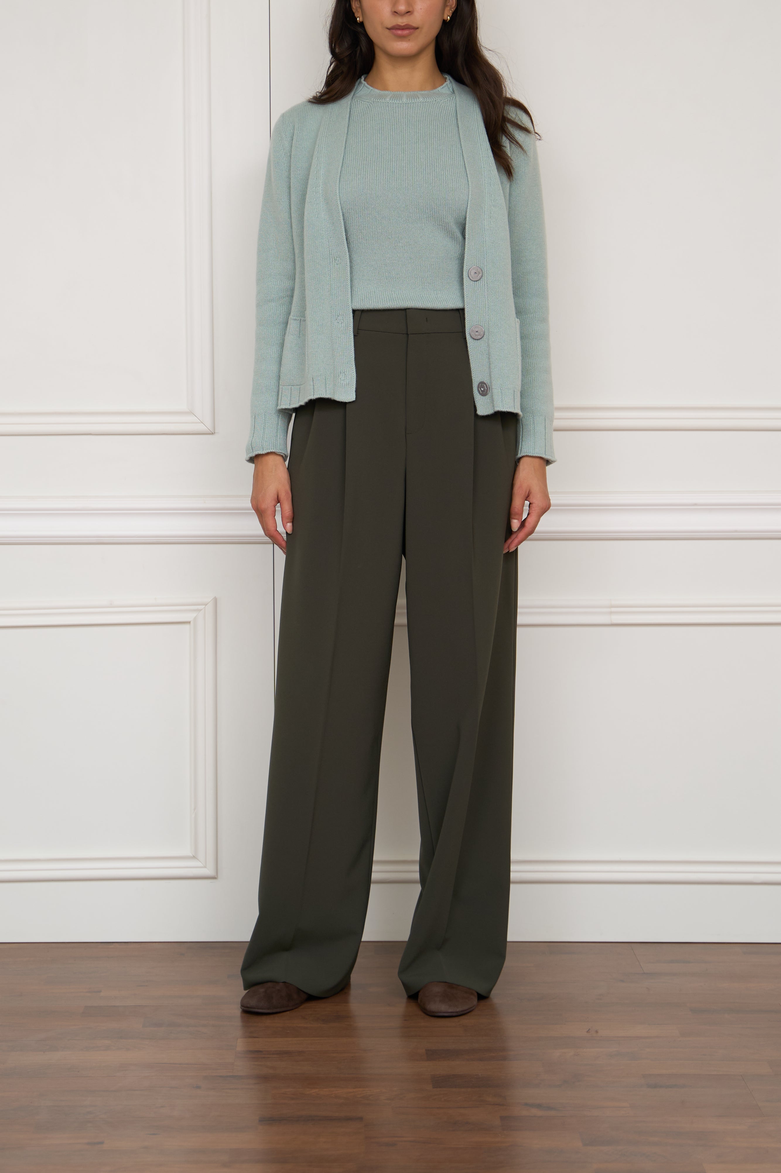 Kaschmir-Strickjacke in hellblau