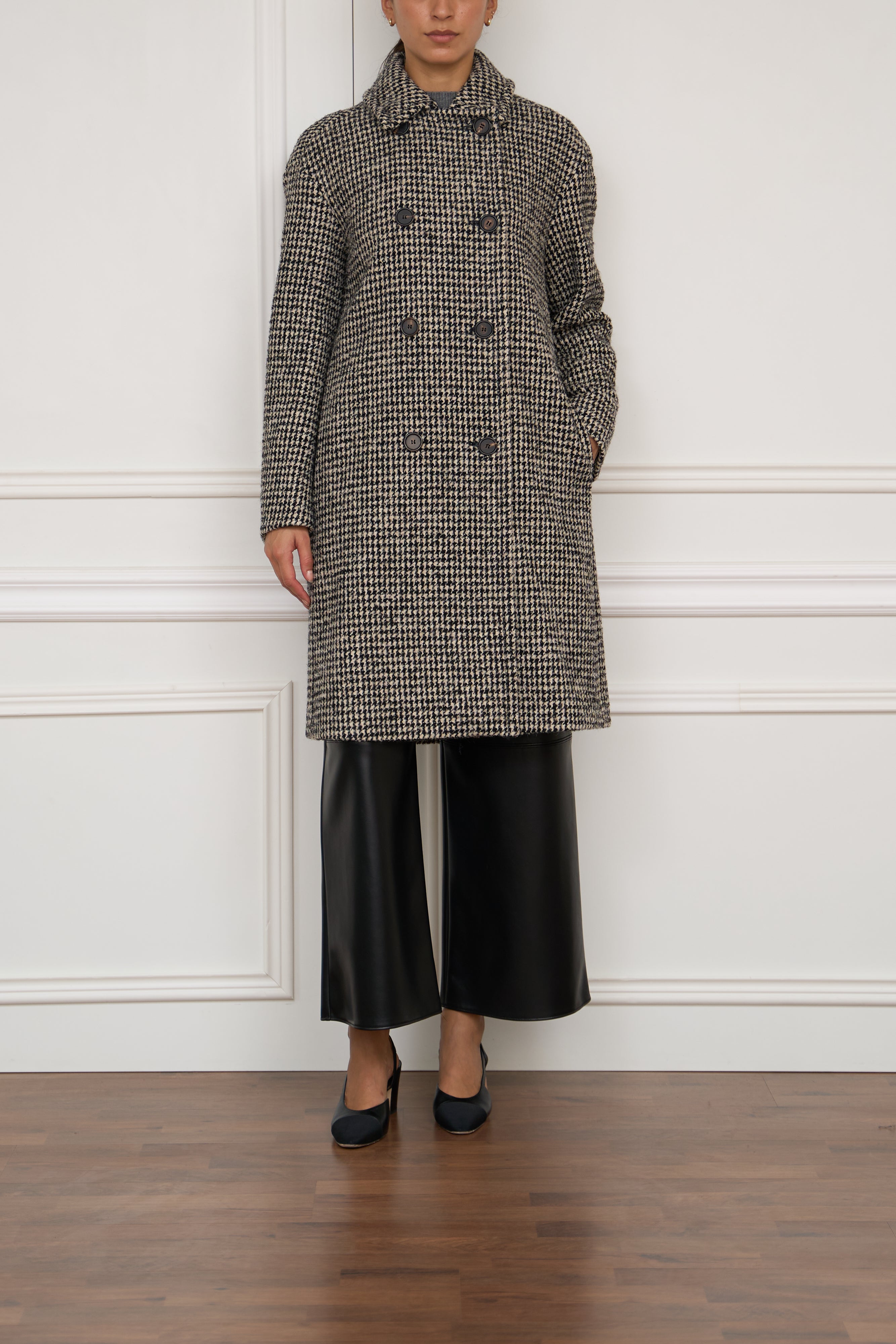 Mantel 'Alessia' in schwarz weiß