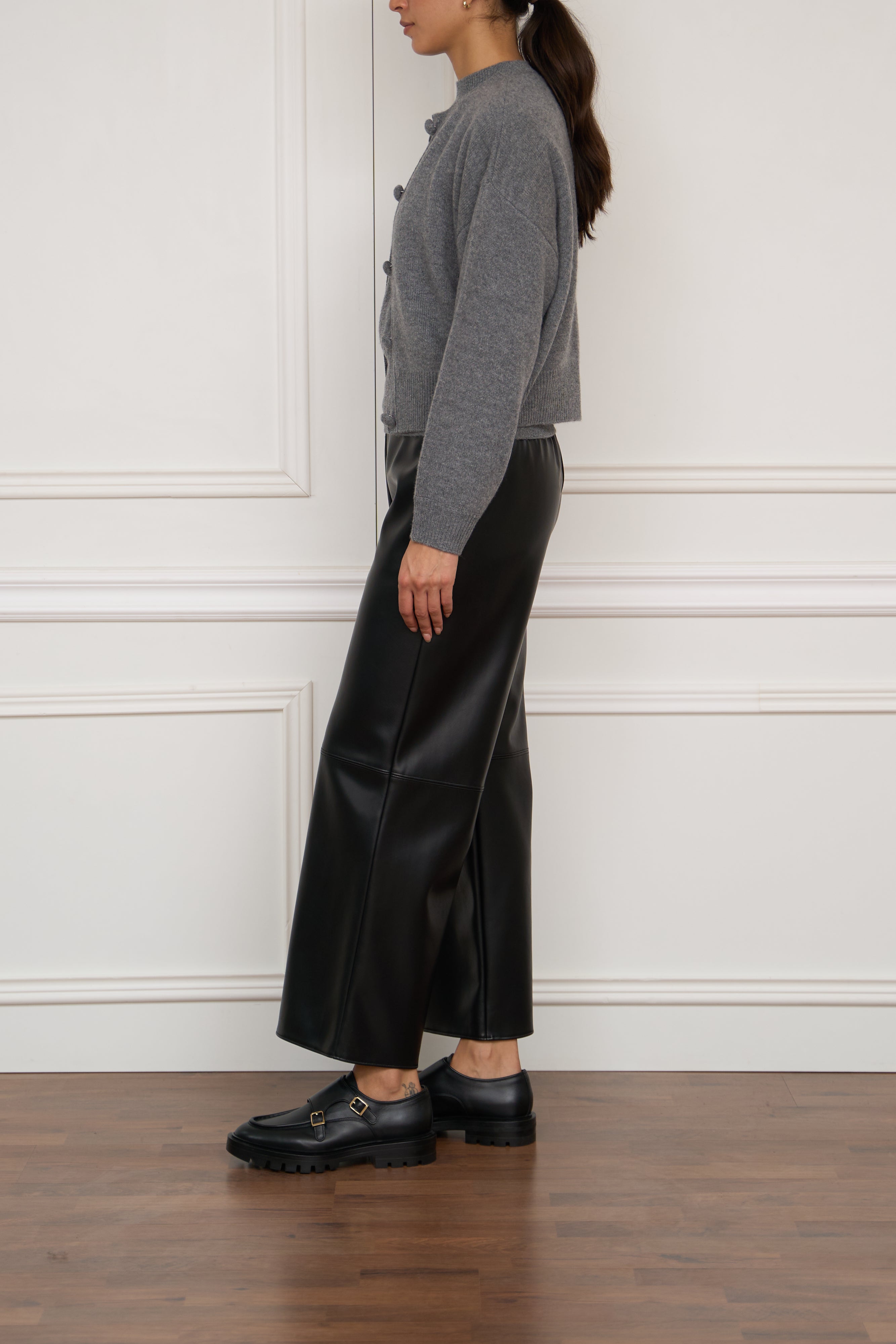Kaschmir-Strickjacke in grau