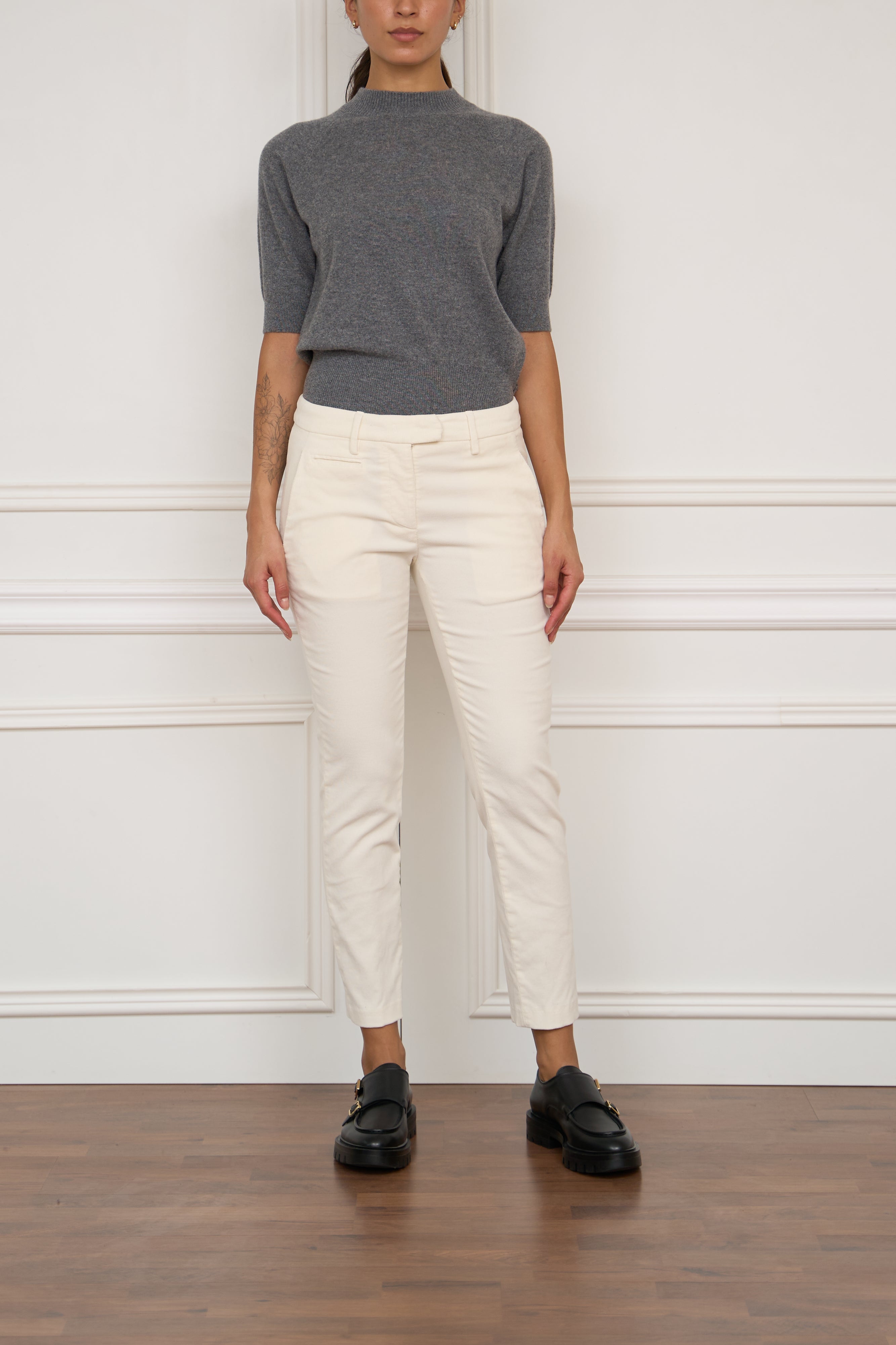 Cordhose in weiß
