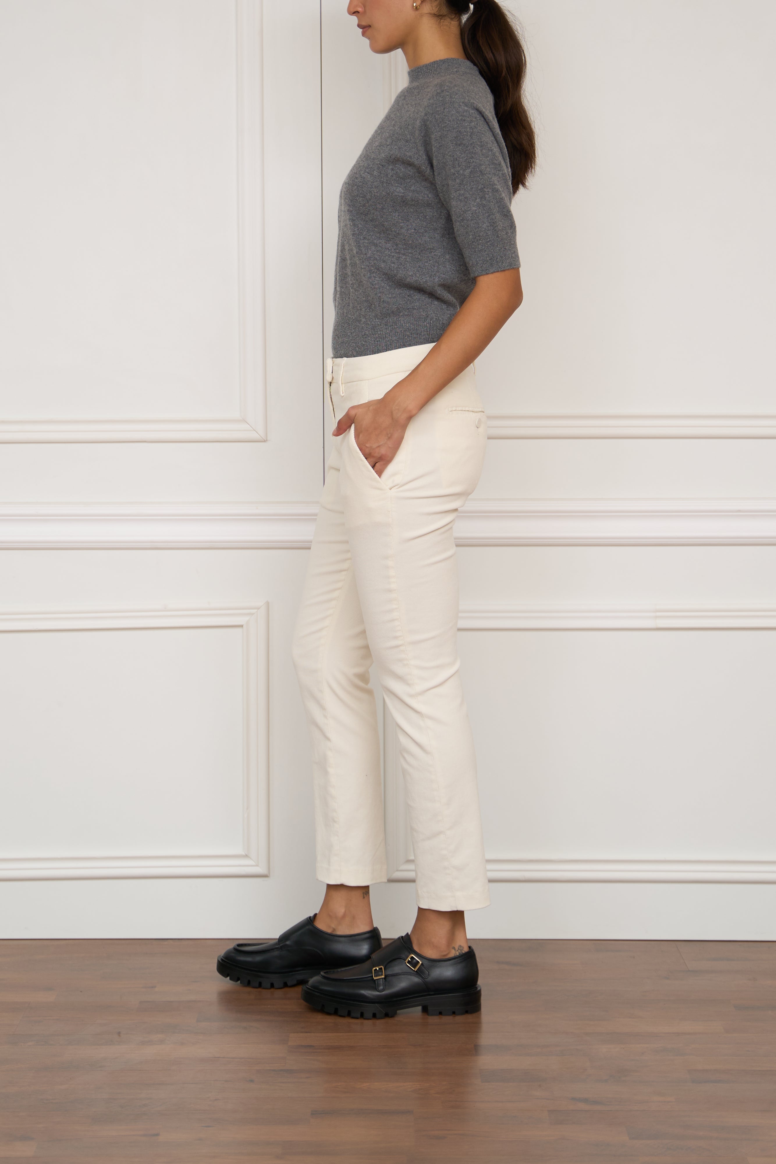 Cordhose in weiß