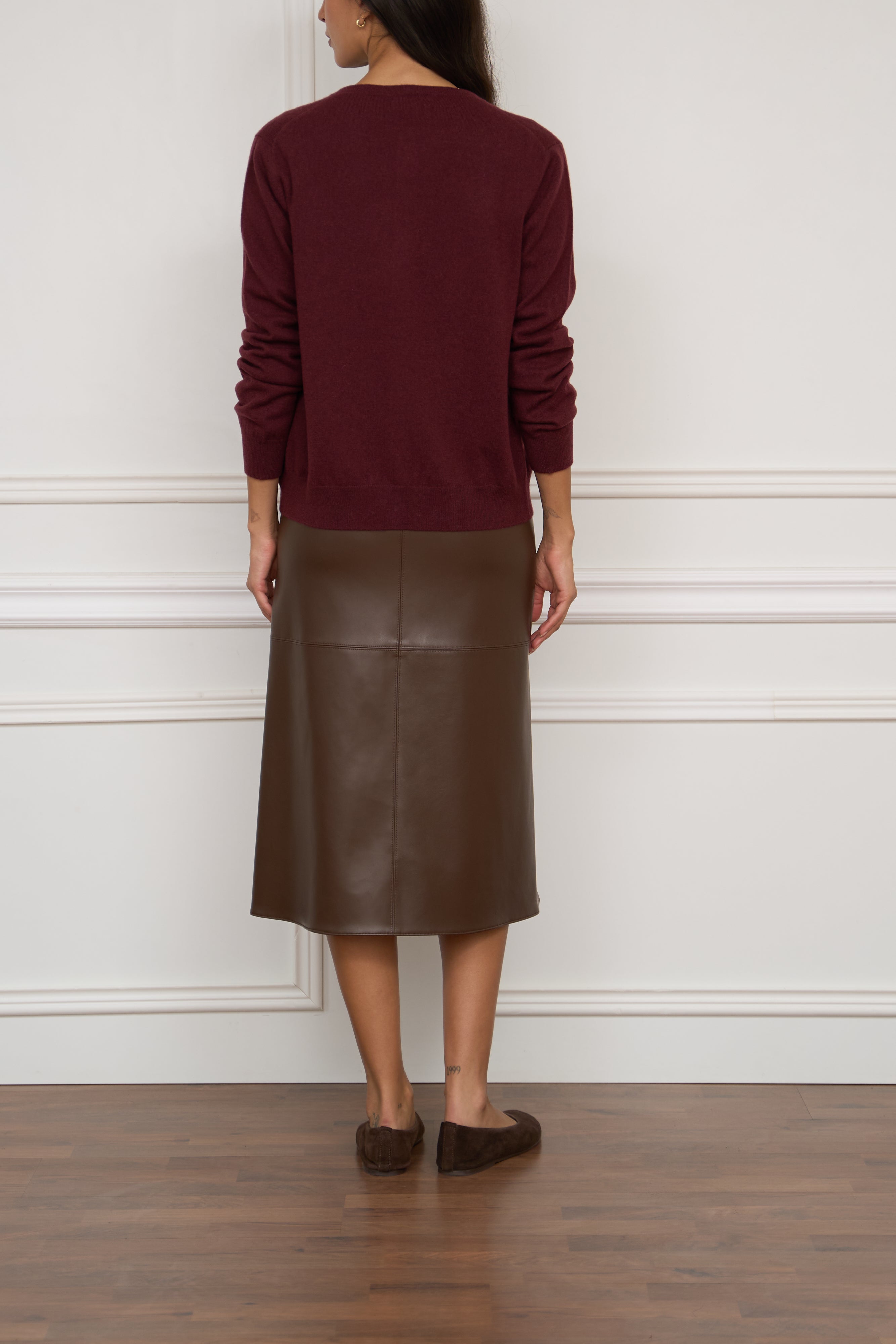 Kaschmir-Strickjacke in bordeaux