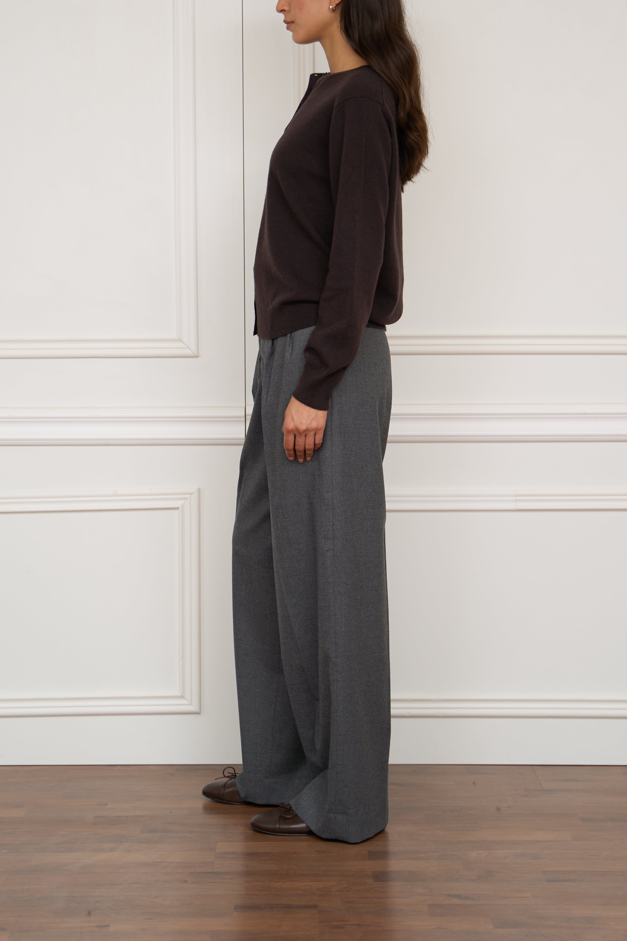 Kaschmir-Strickjacke in braun