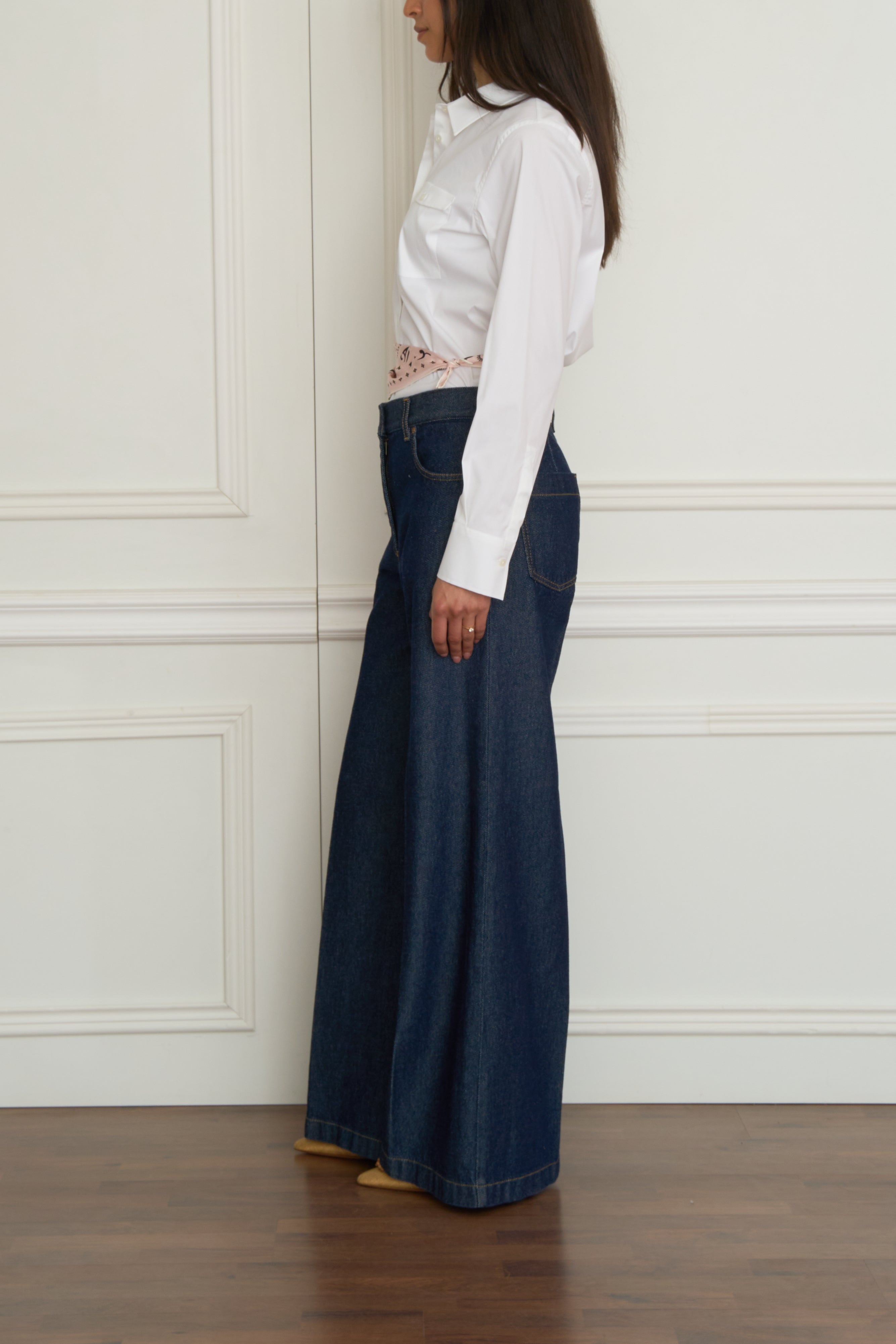 Utility blouse in white
