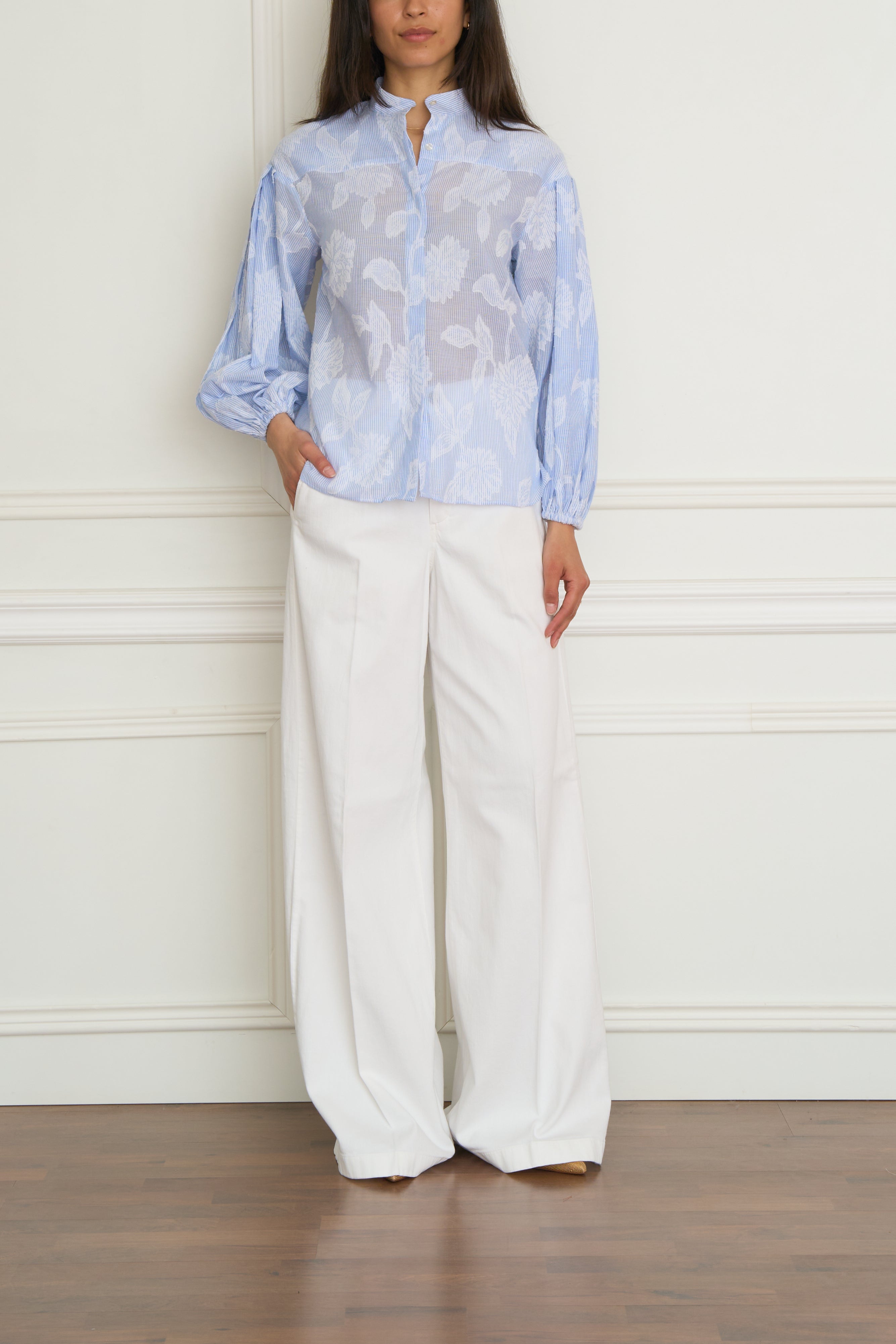 Bluse 'Aurore' in hellblau