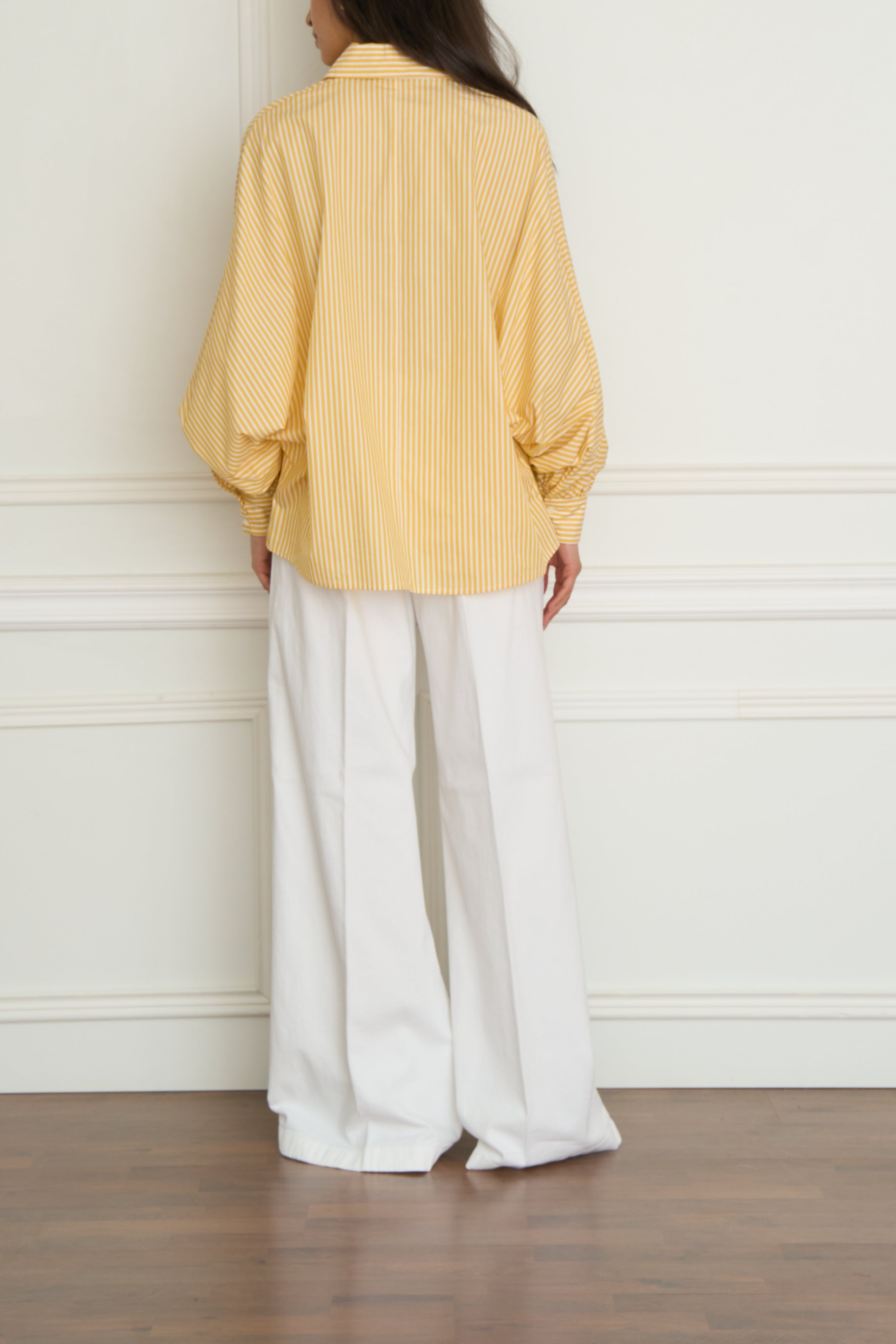 Gestreifte Bluse in gelb/weiß