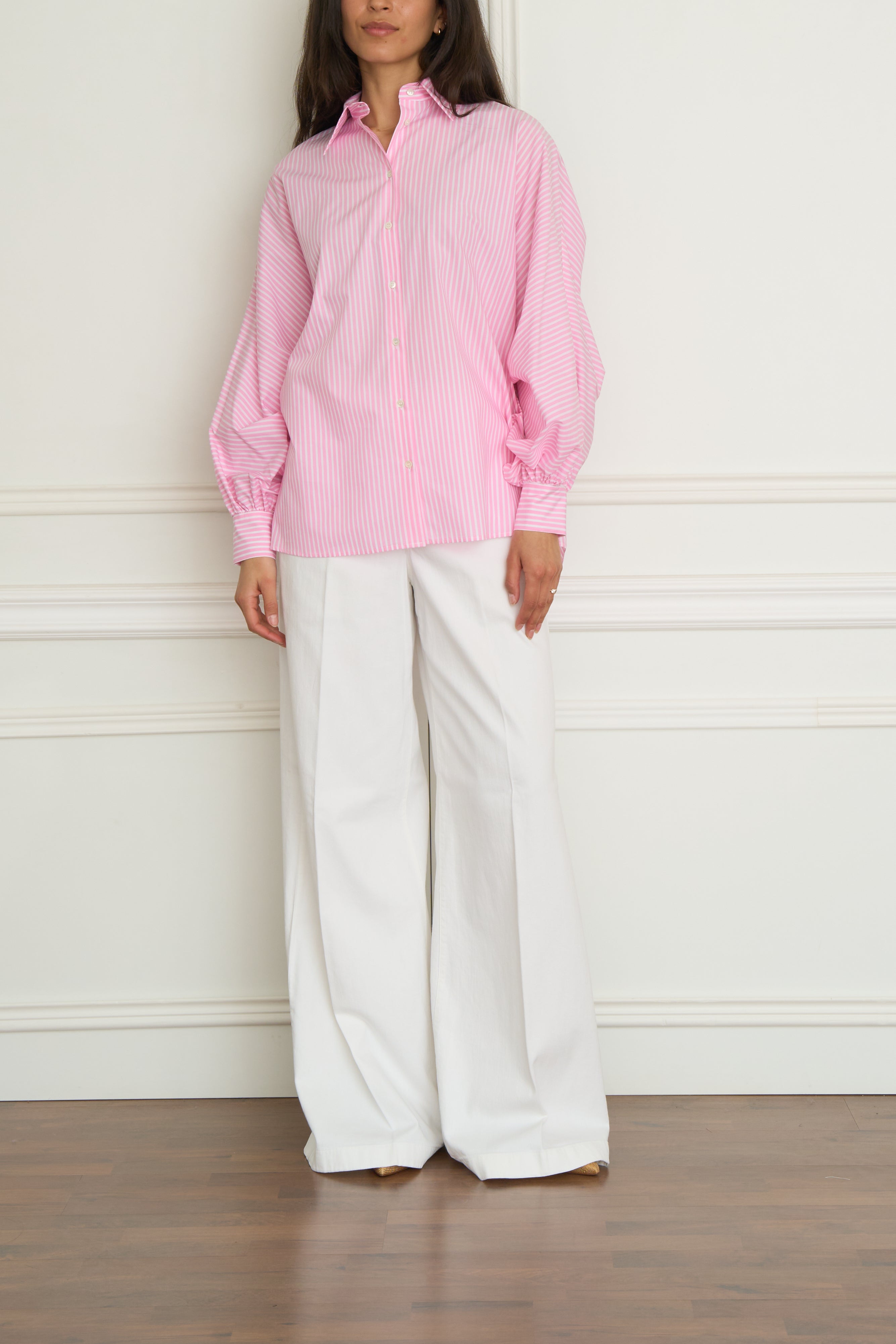 Gestreifte Bluse in pink/weiß