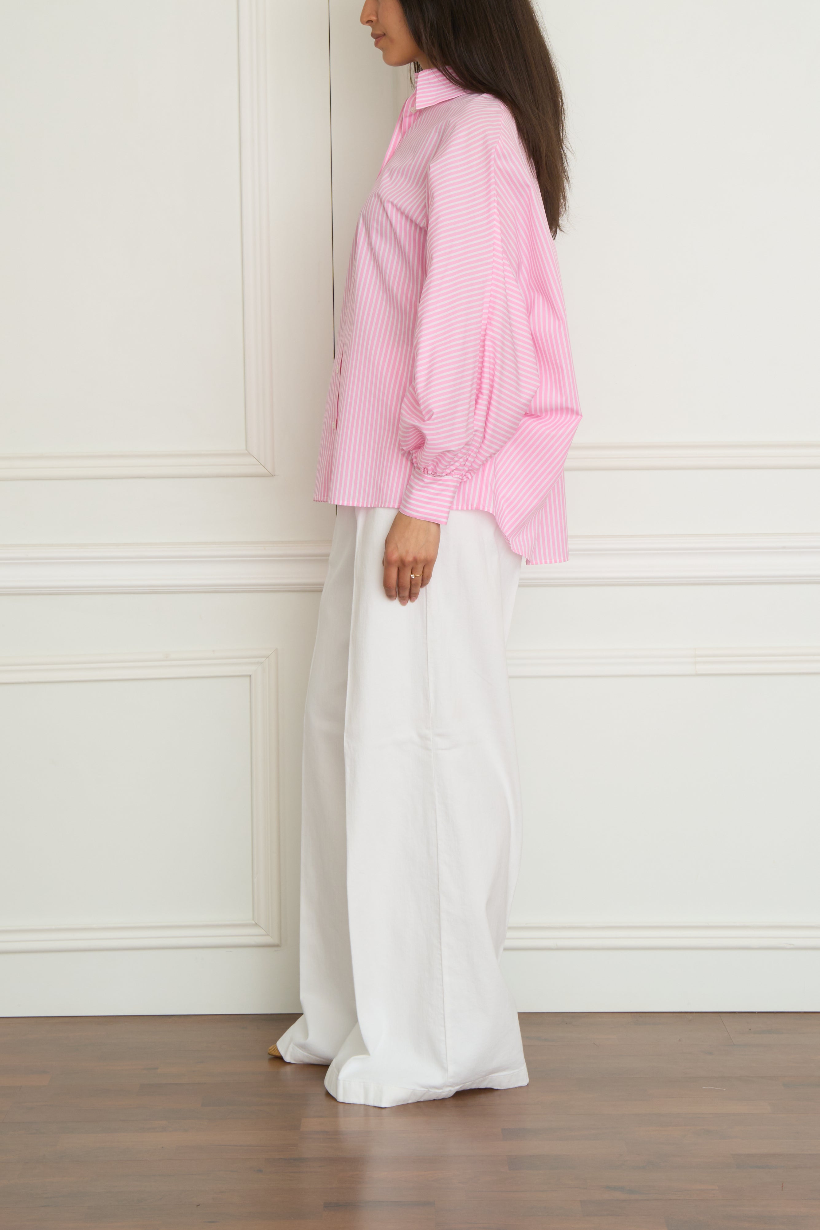 Gestreifte Bluse in pink/weiß