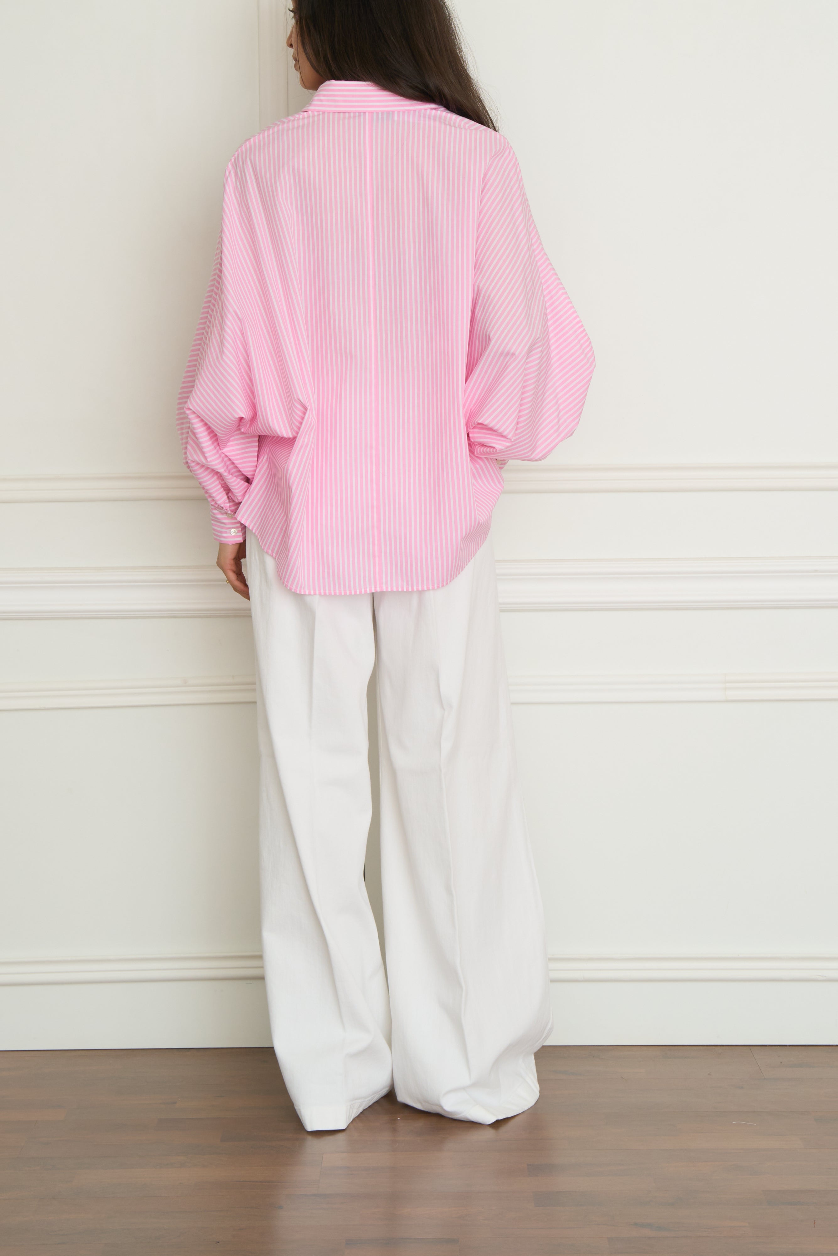 Gestreifte Bluse in pink/weiß