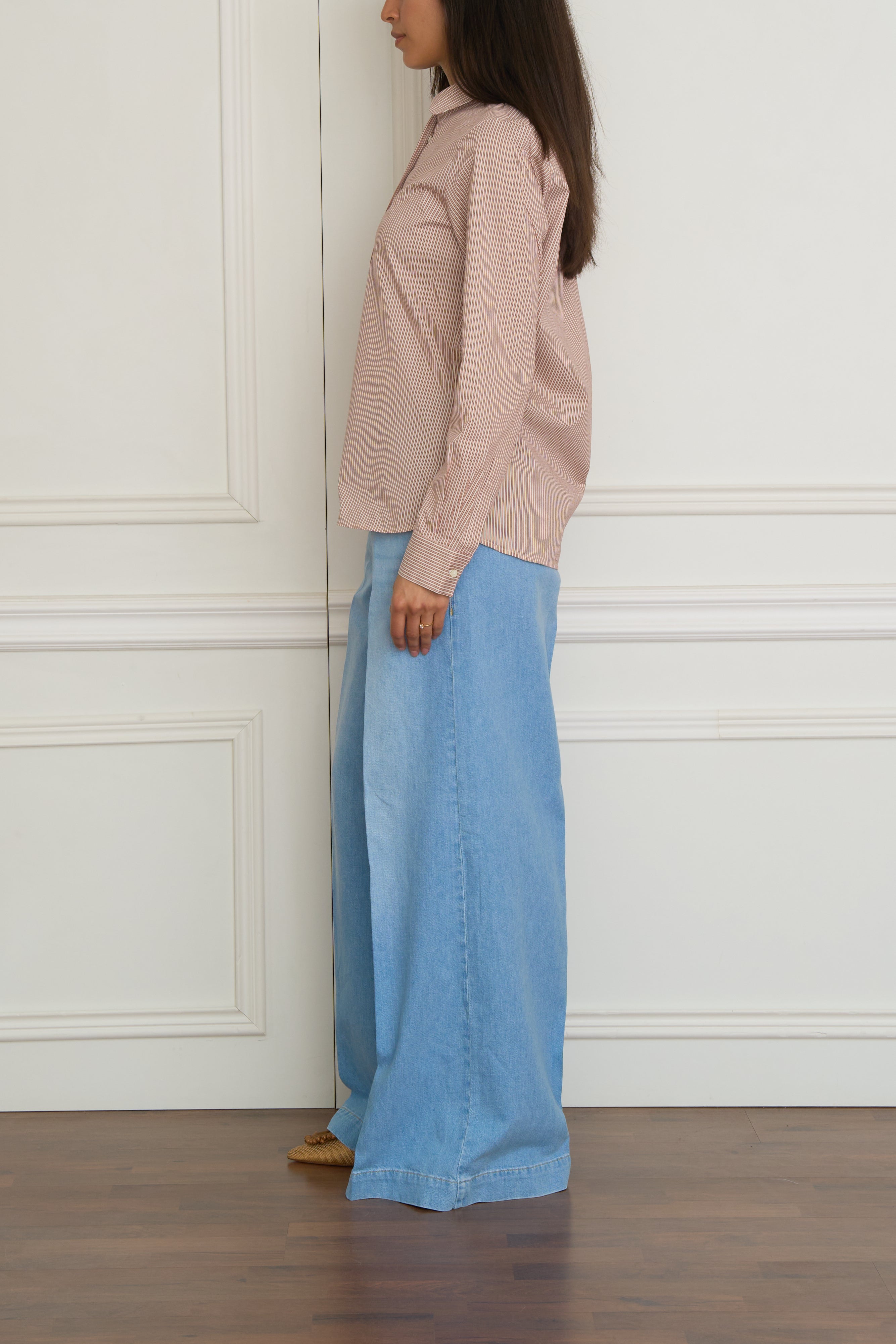 Gestreifte Bluse in terrakotta