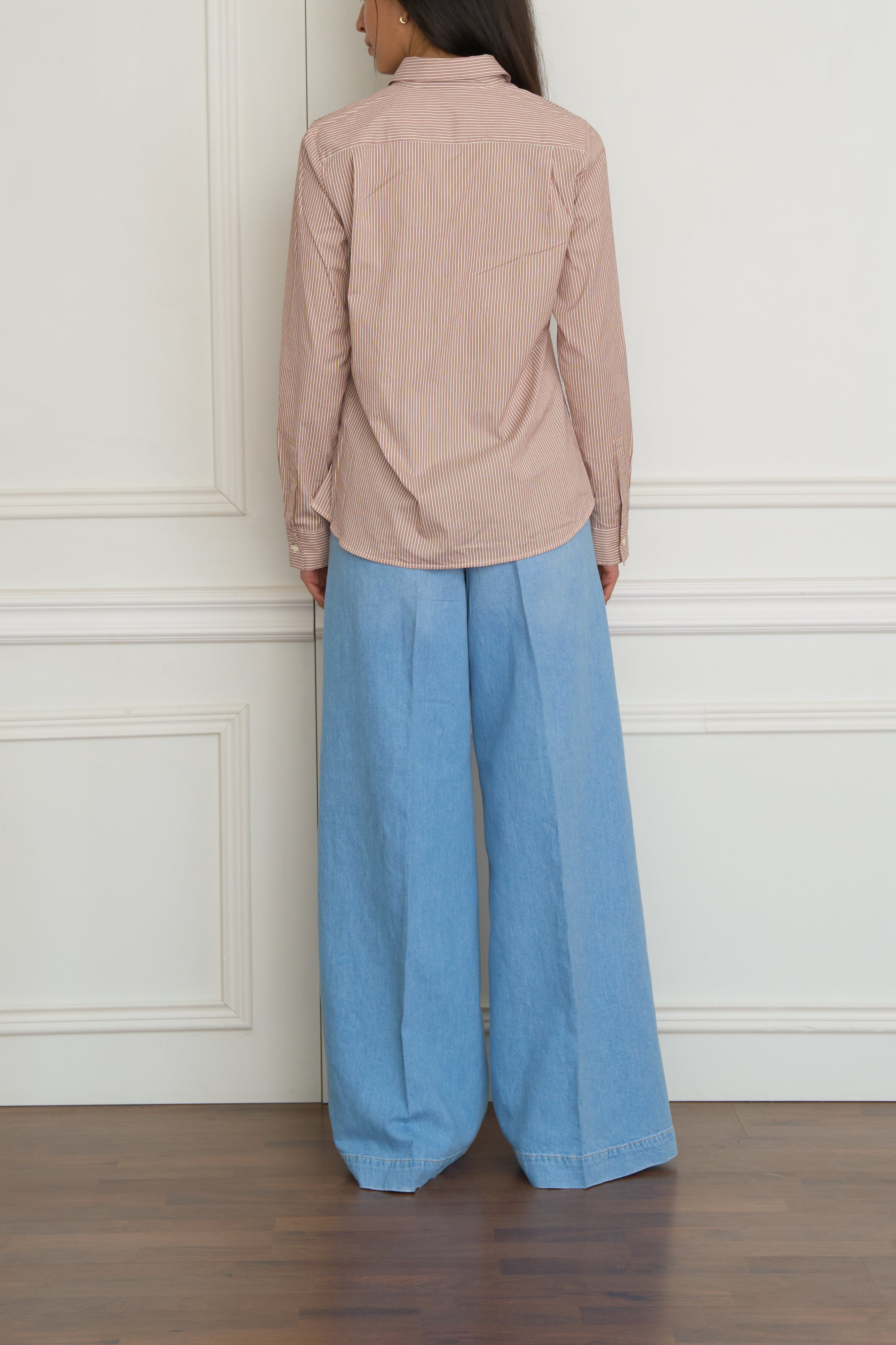 Gestreifte Bluse in terrakotta