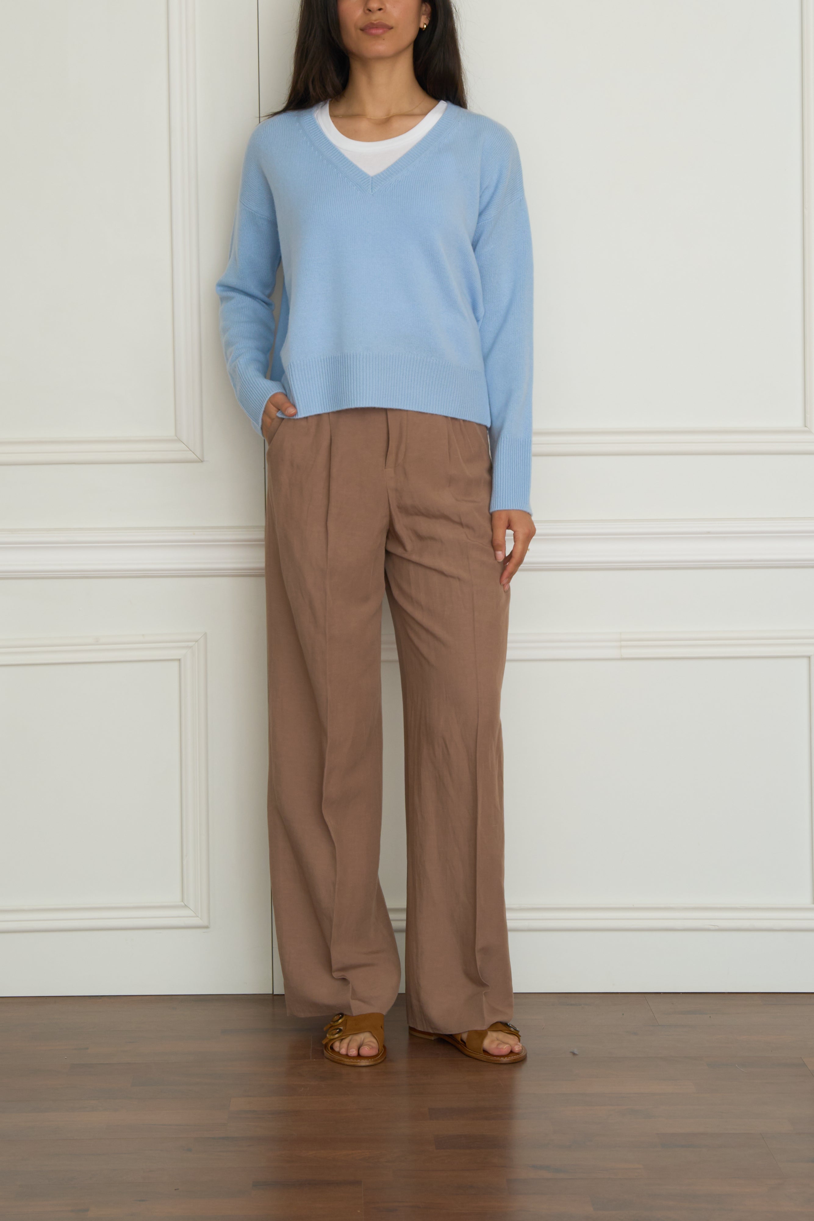 Kaschmir Pullover in hellblau