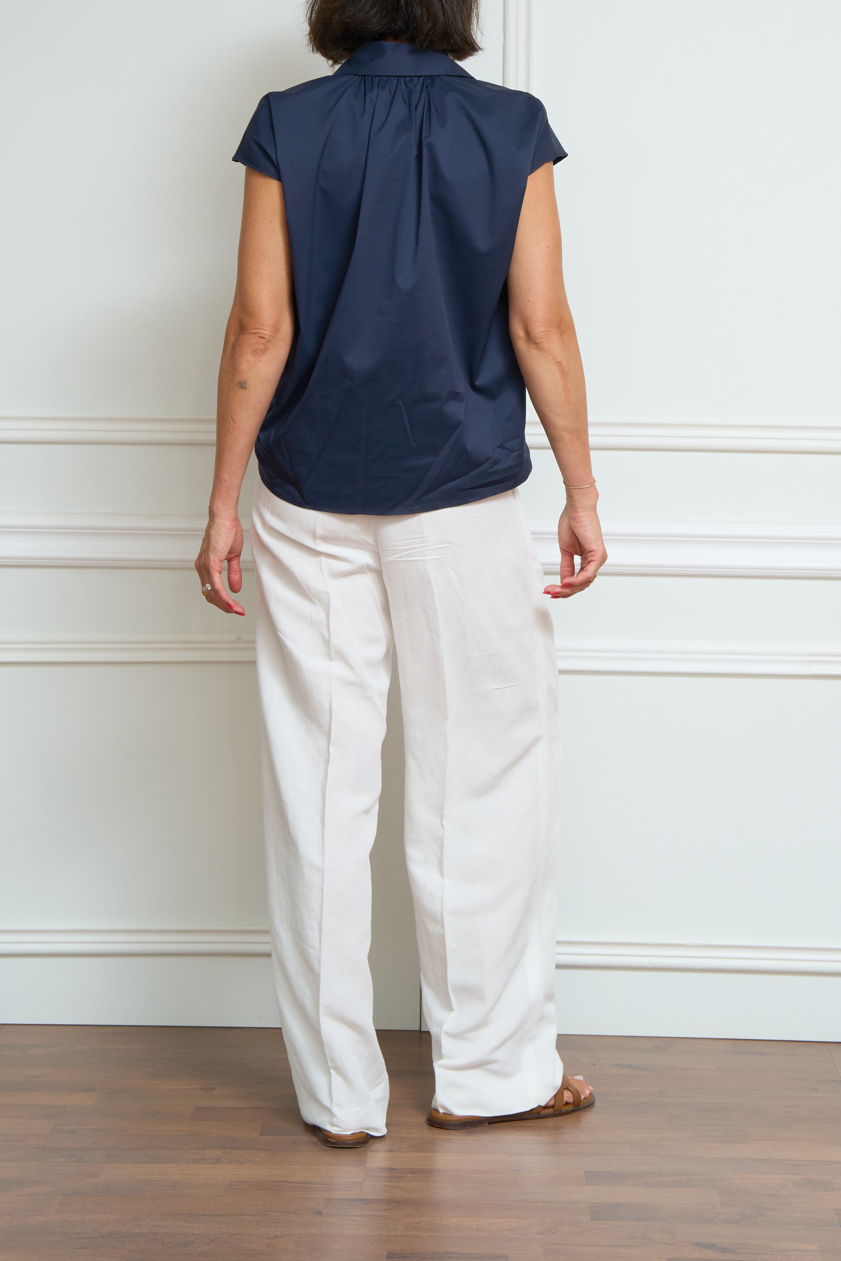 Kurzarm-Hemdbluse in marine