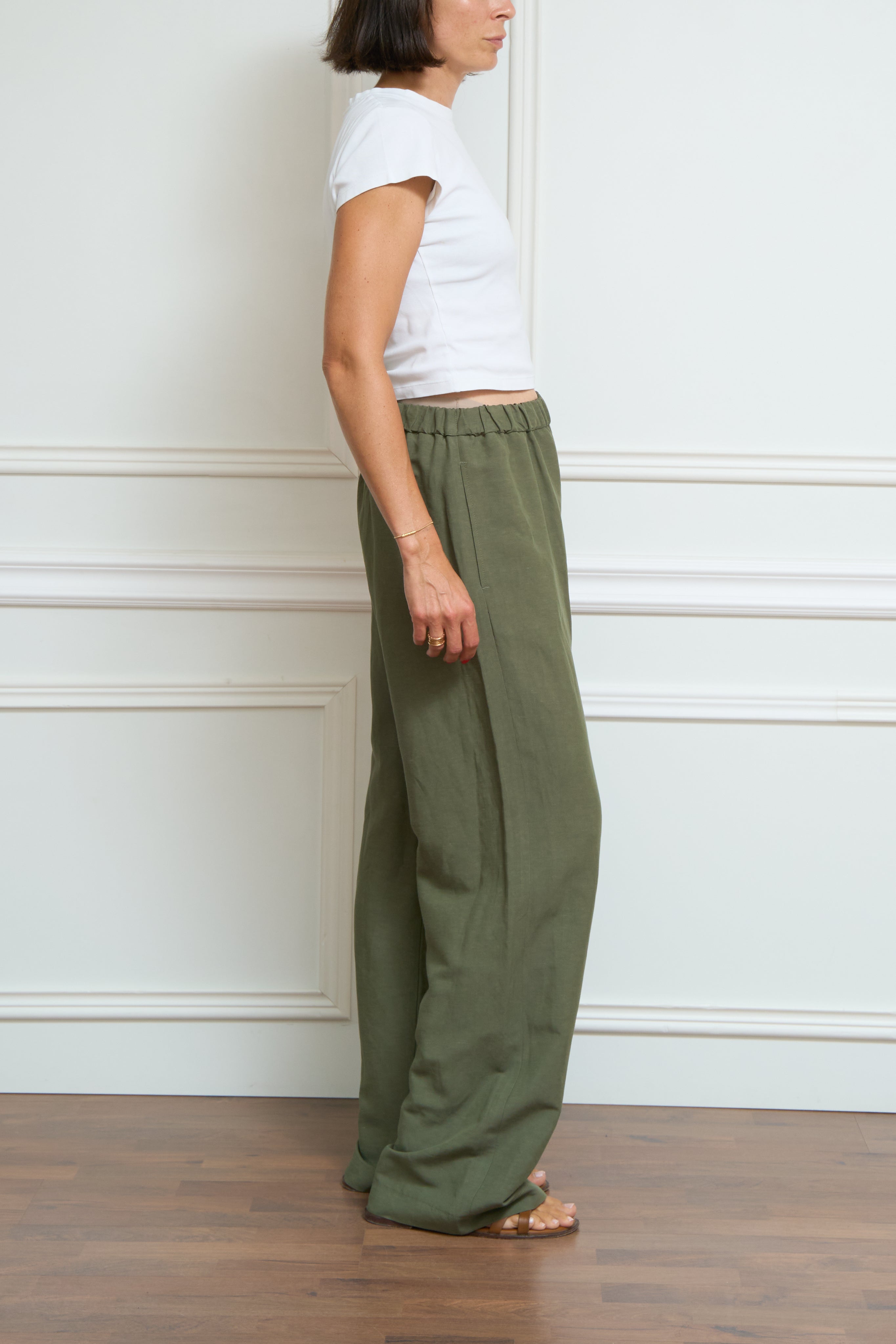 Leinenhose in oliv