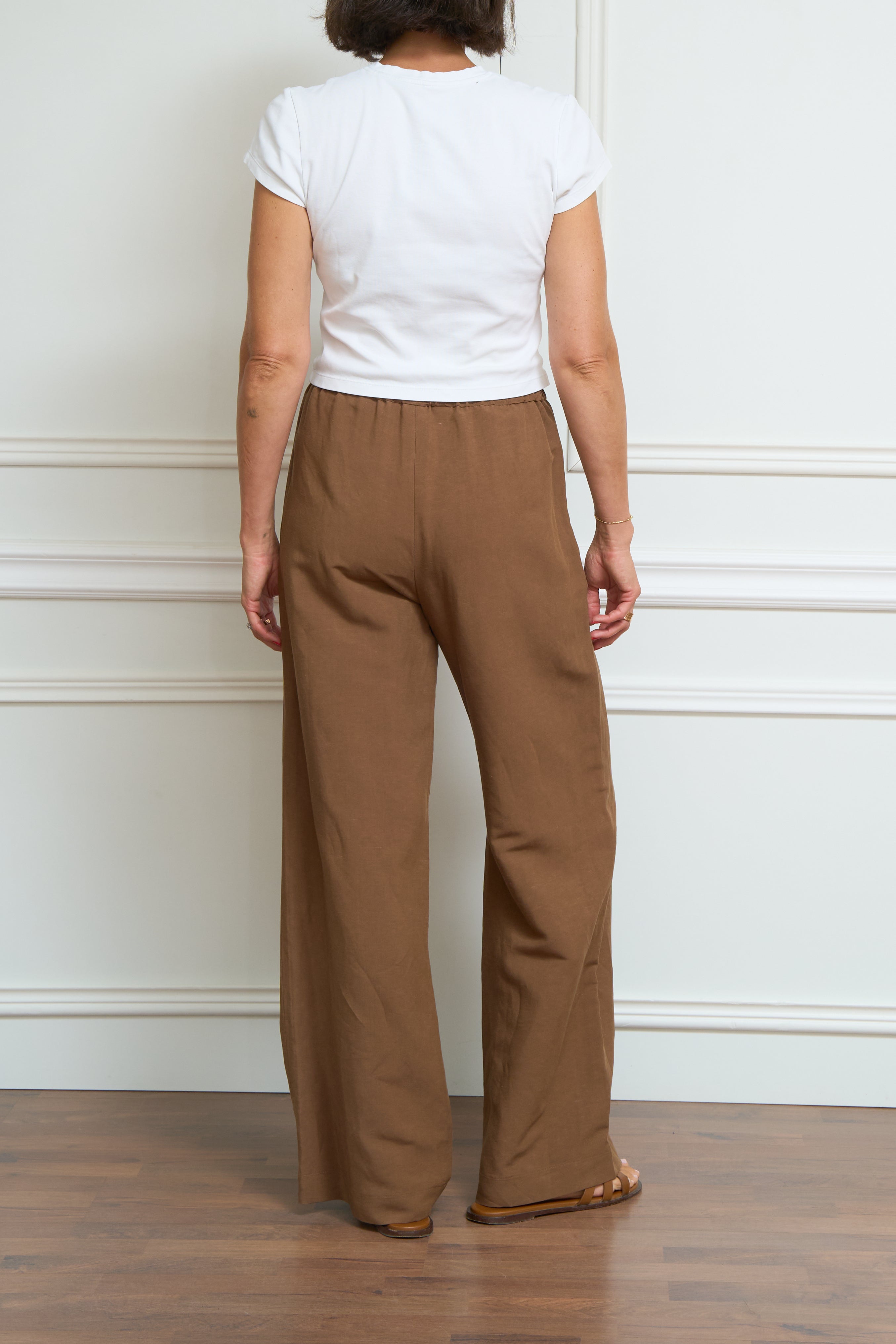 Leinenhose in cognac