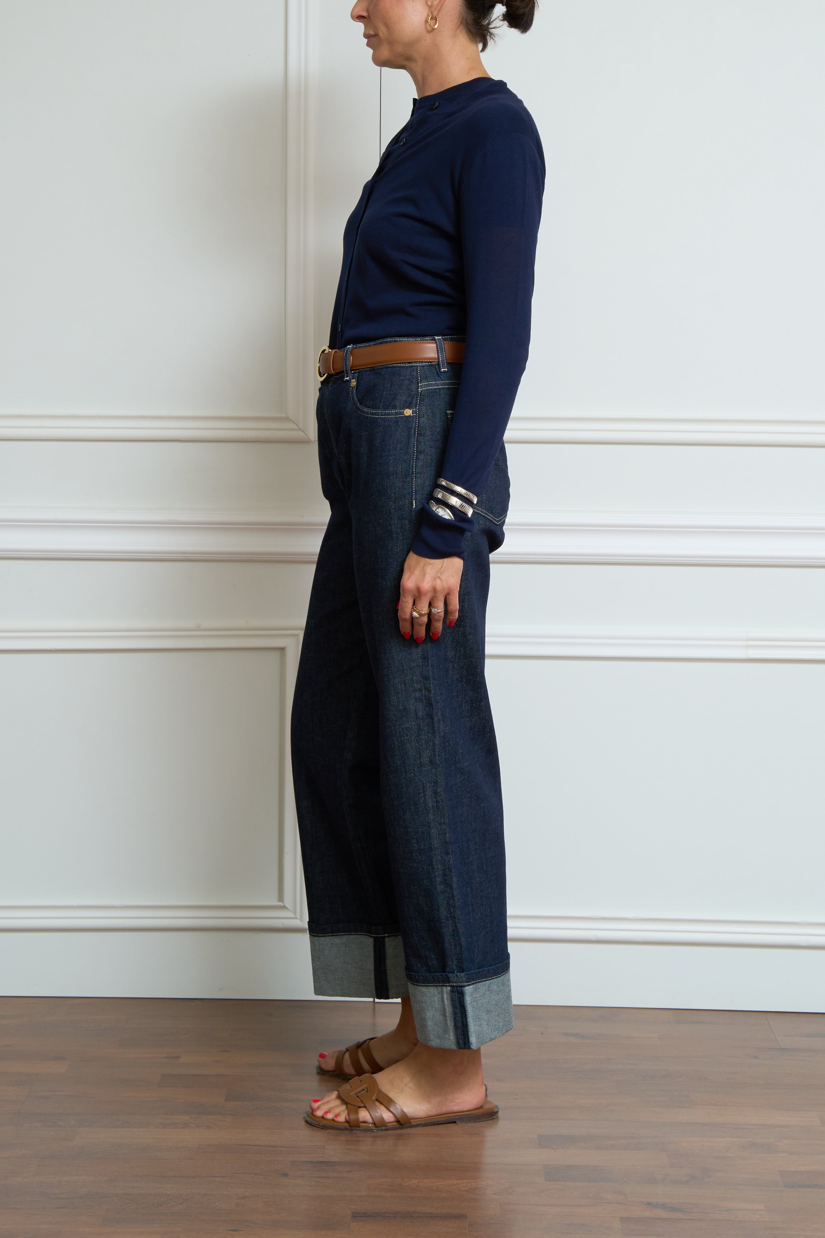 Kaschmir-Strickjacke in marine