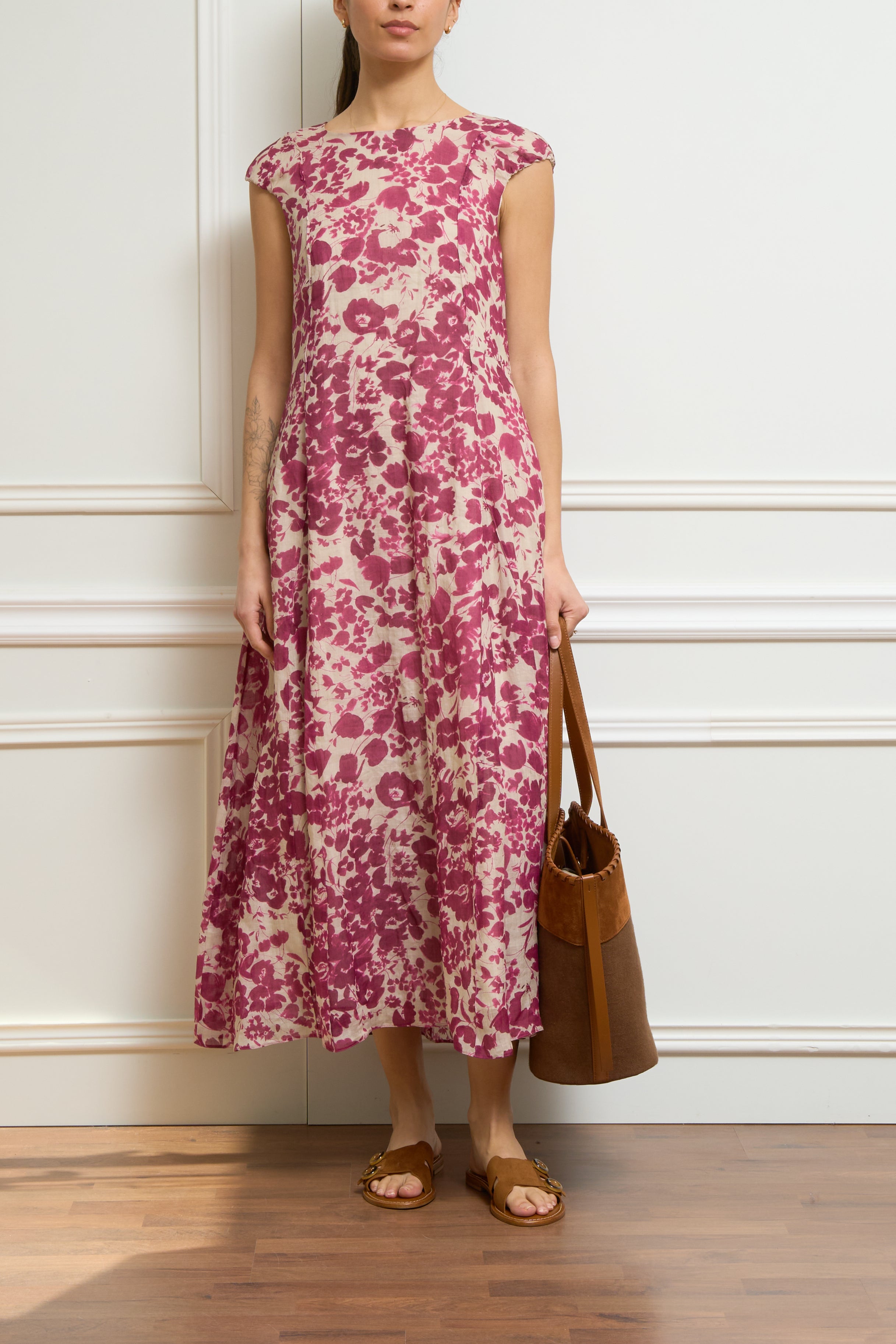 Kleid 'Peonie' in magenta/creme