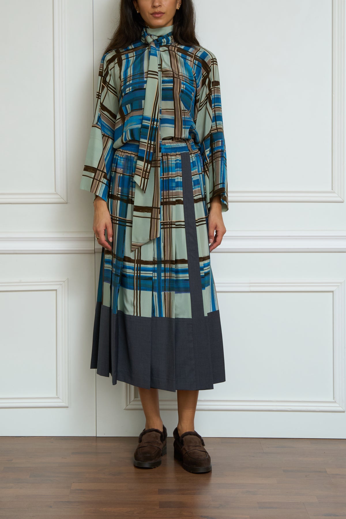 Seidenbluse in multi