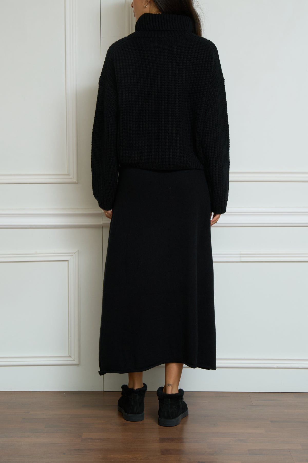 Kaschmir Rollpullover in schwarz
