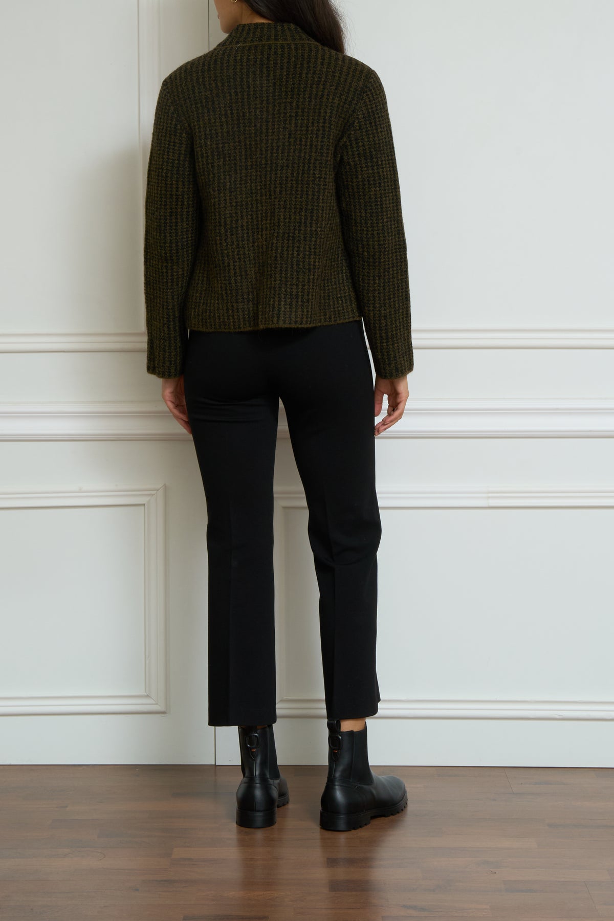 Gemusterte Strickjacke in grün