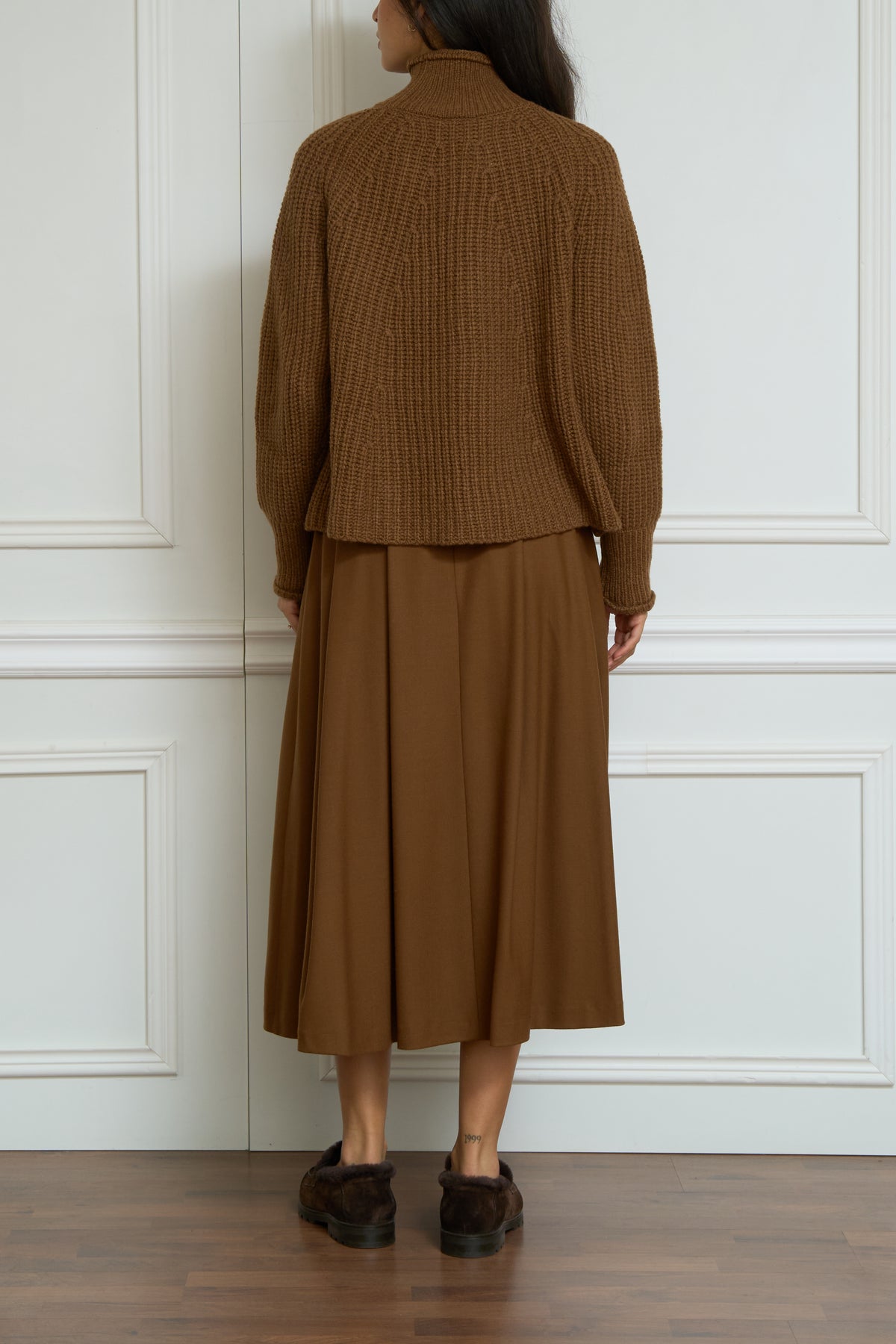 Wool skirt in cognac