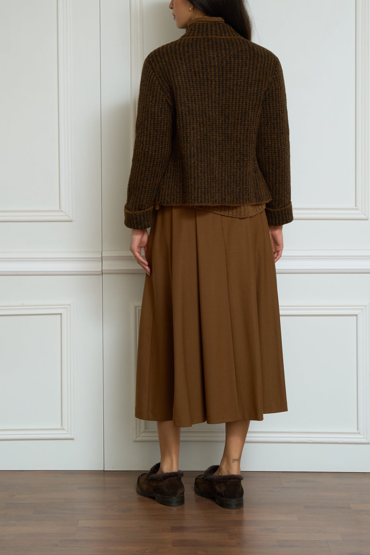 Gemusterte Strickjacke in braun