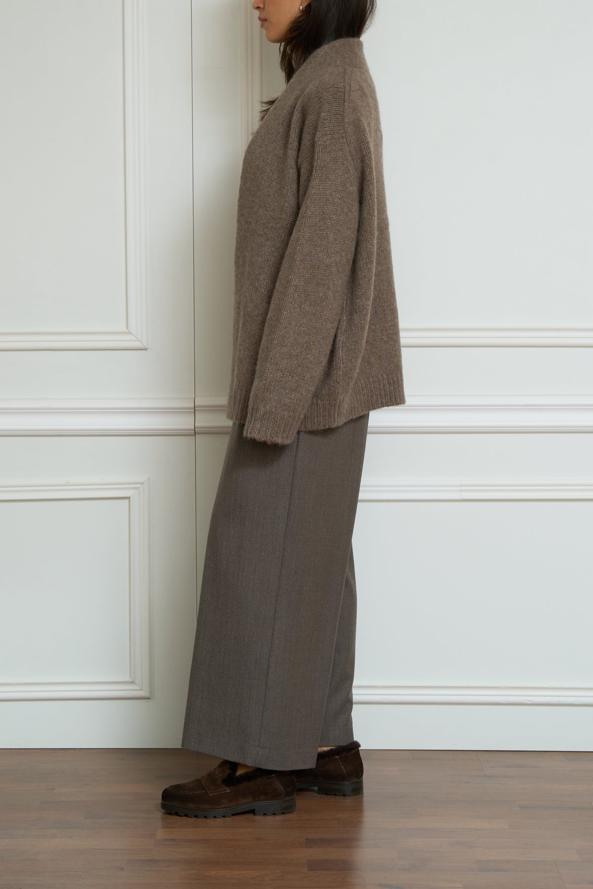 Strickjacke aus Kaschmir-Seide-Mix in braun