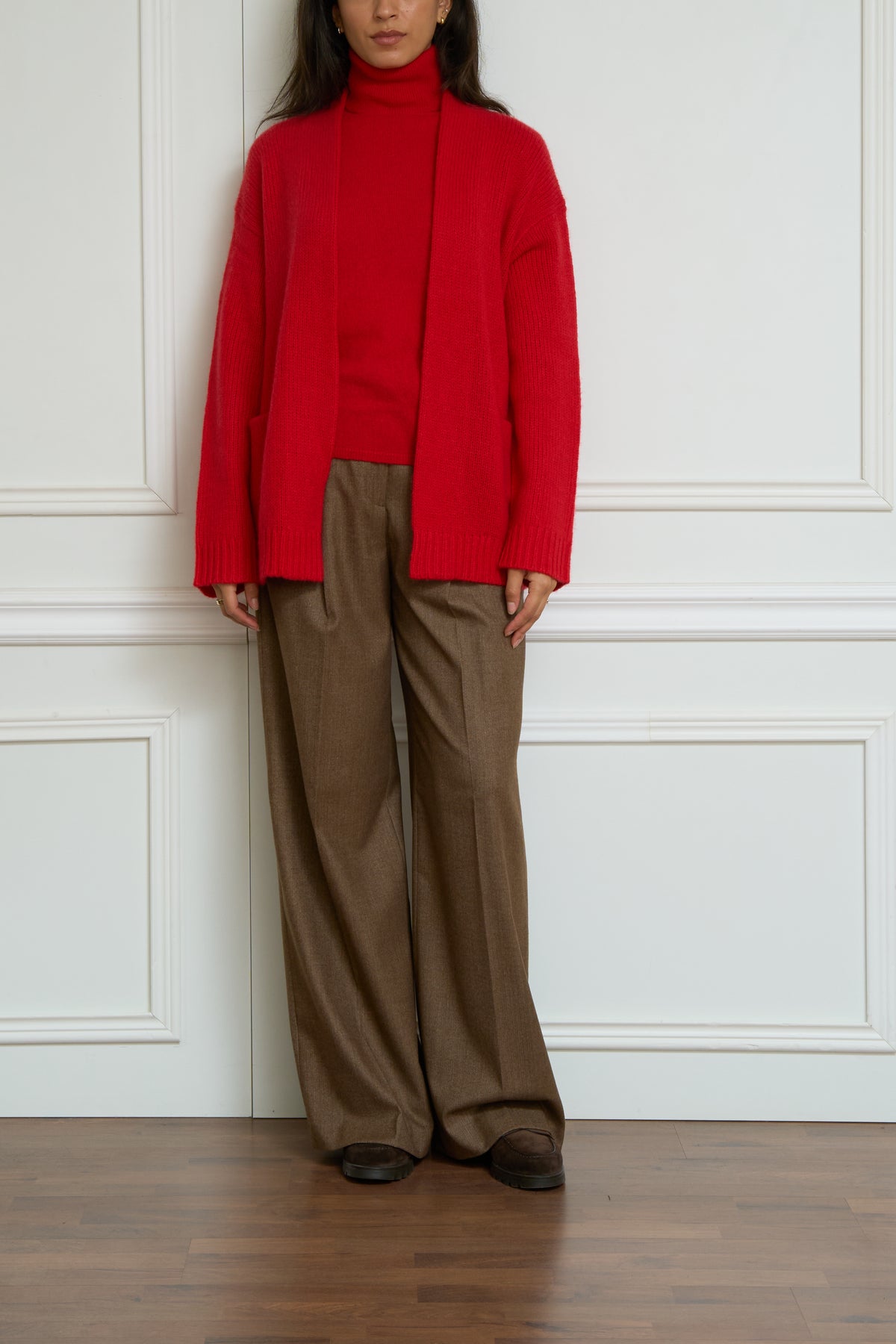 Strickjacke aus Kaschmir-Seide-Mix in rot