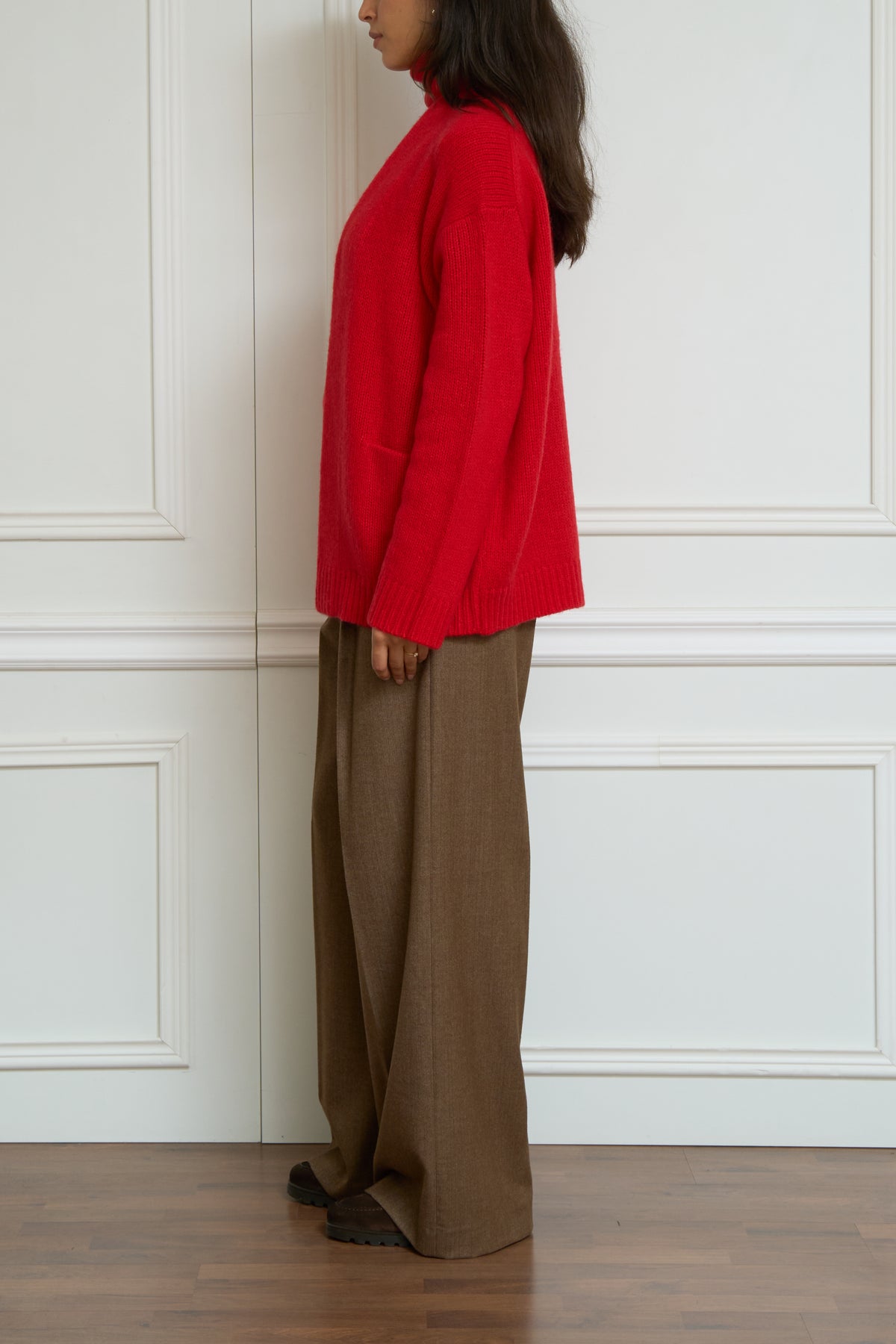 Strickjacke aus Kaschmir-Seide-Mix in rot