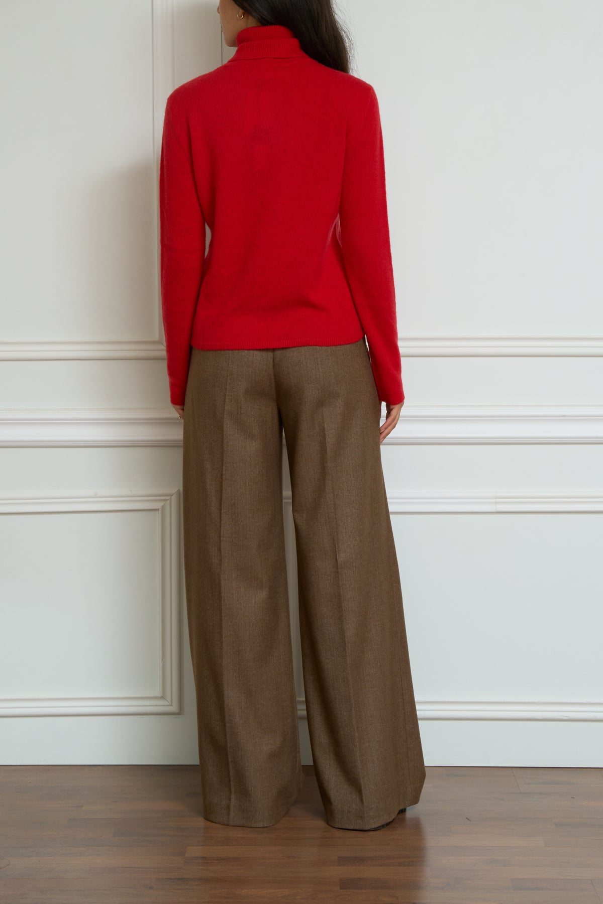 Cashmere and silk-blend turtleneck sweater in red