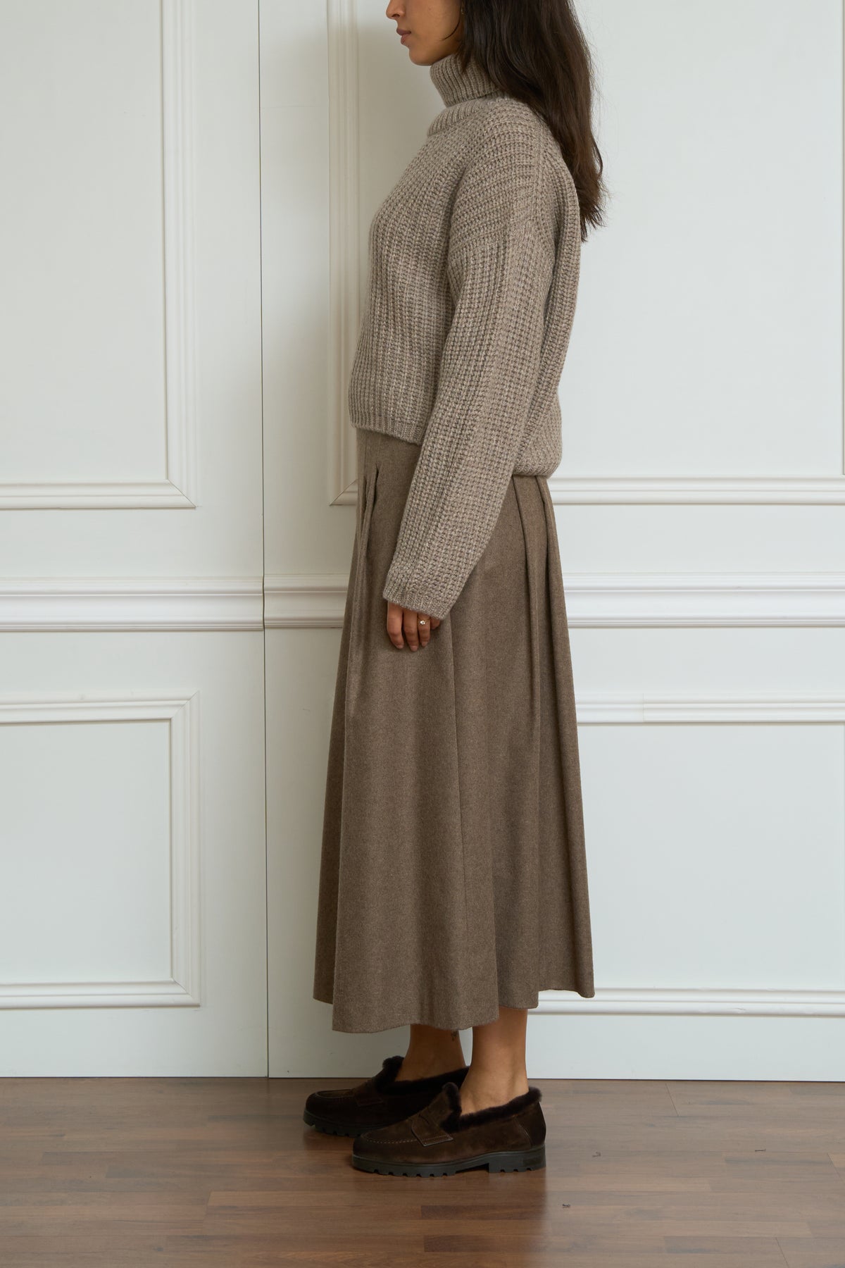Kaschmir Rollpullover in taupe