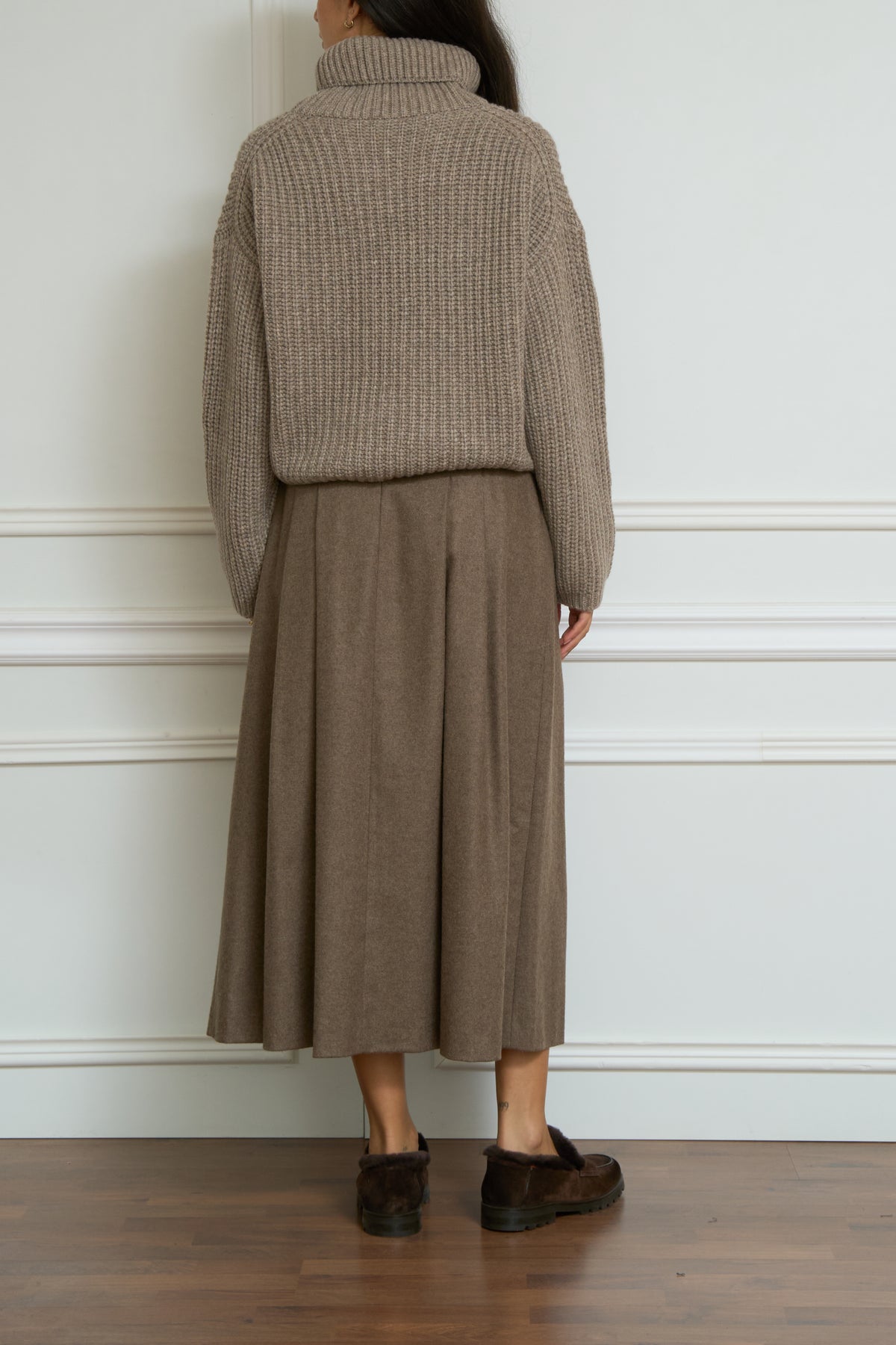 Kaschmir Rollpullover in taupe