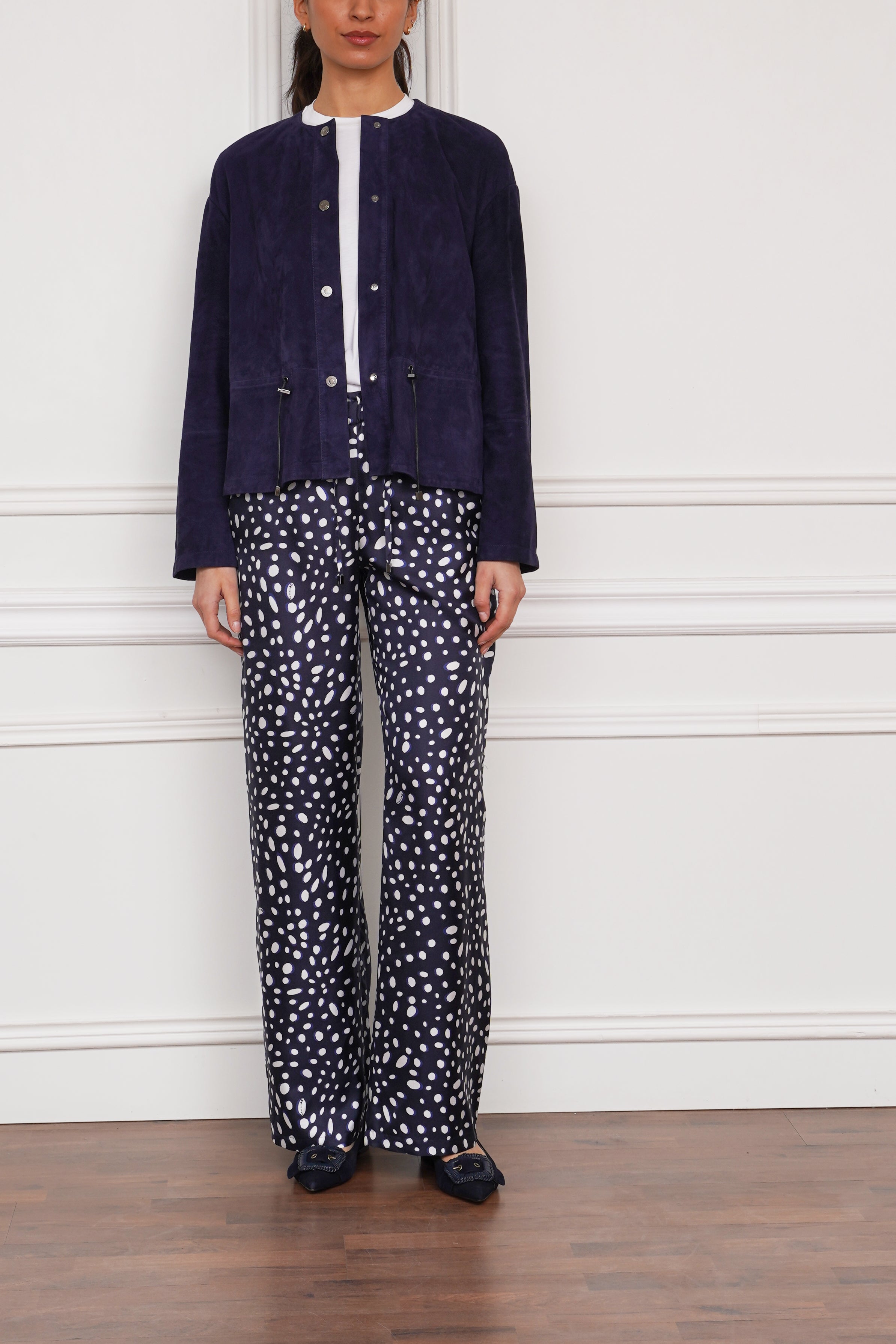 Wildlederjacke in marine